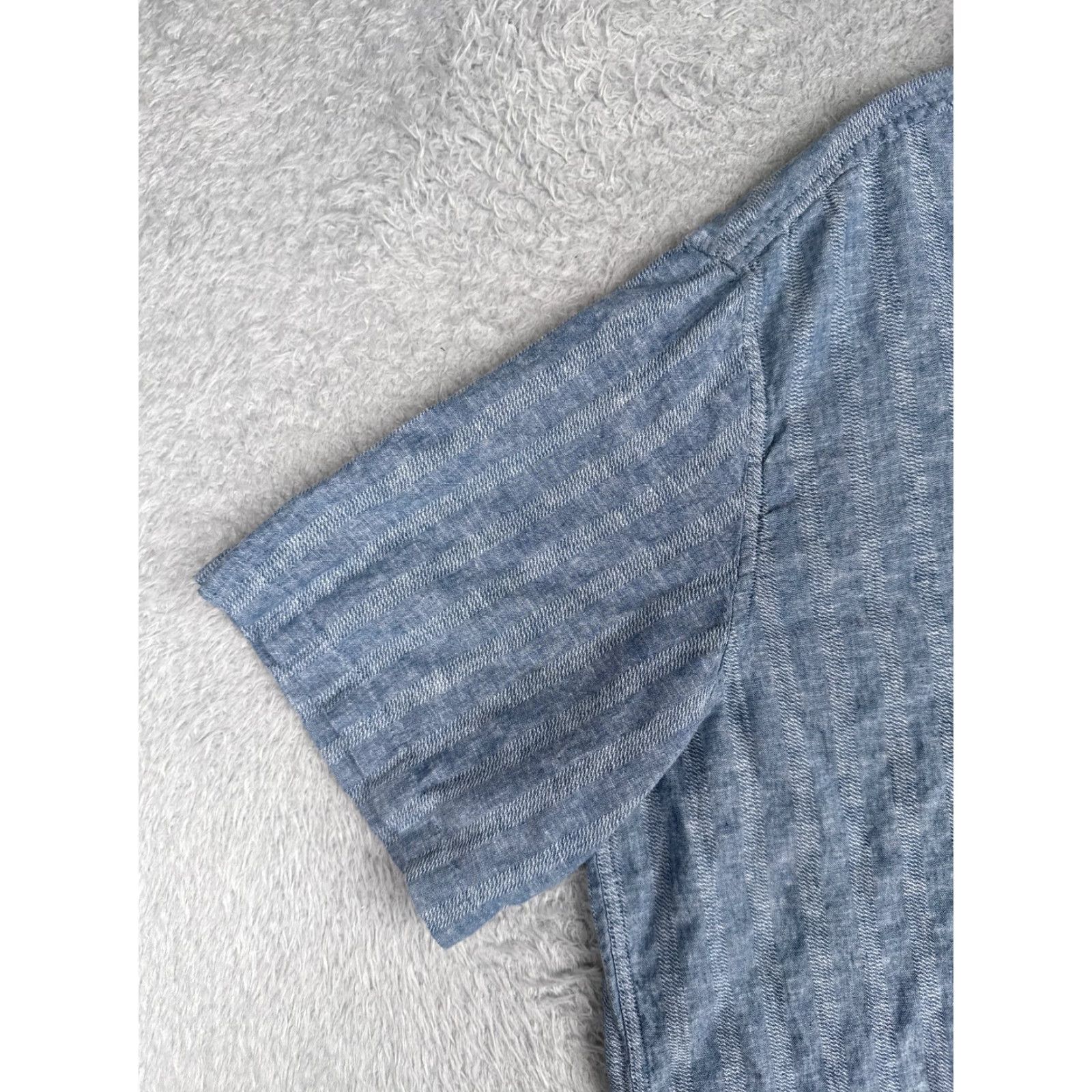 Weatherproof VINTAGE Weatherproof Shirt Weatherproof Vintage Shirt Adult 2XL Blue Stripe Button Up Linen Hawaiian Size US XXL / EU 58 / 5 - 3 Thumbnail