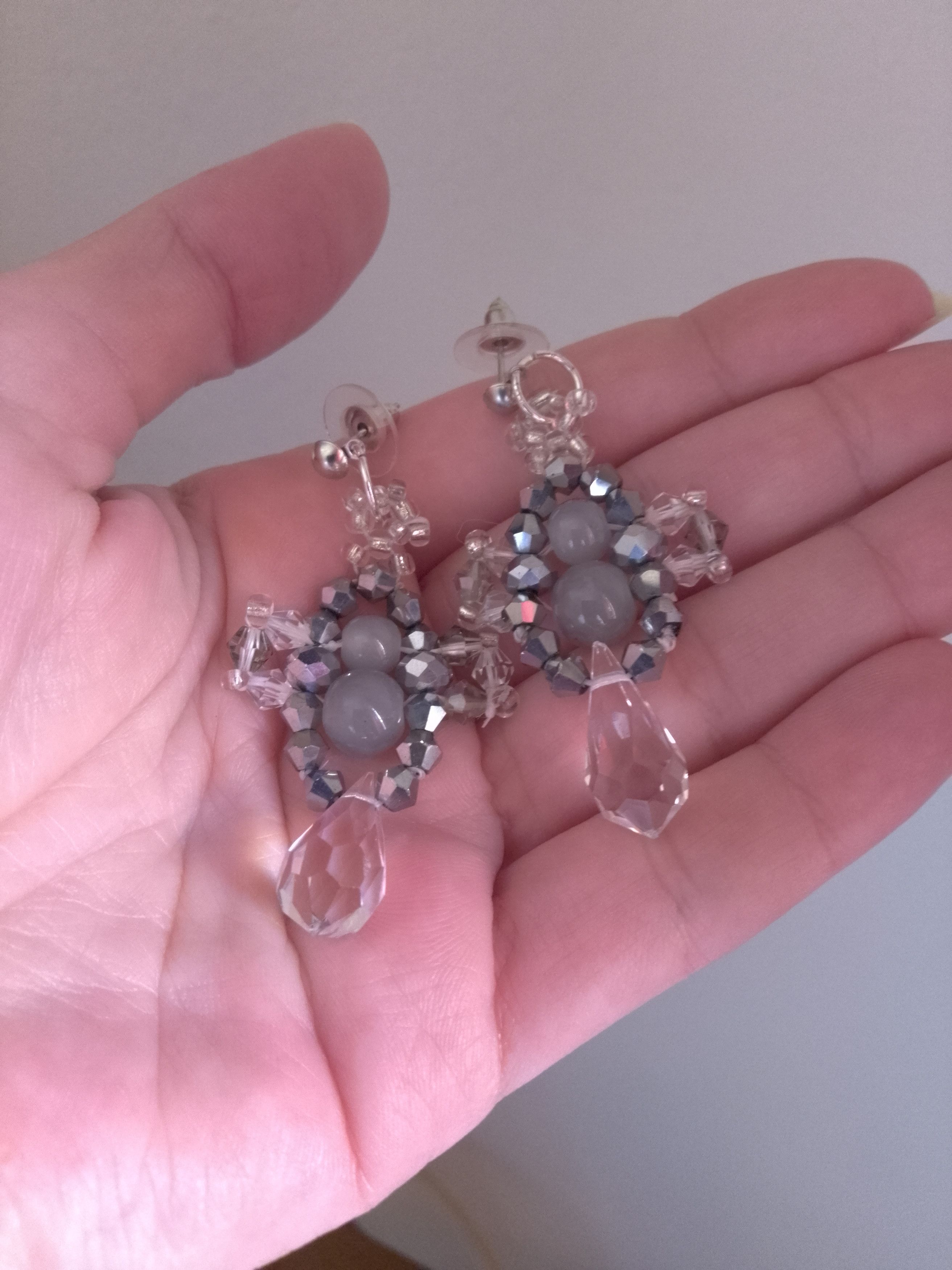 Handmade Earrings Elegant Teardrop Swarovski Crystal Size ONE SIZE - 6 Thumbnail
