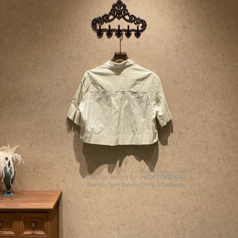 Loewe Loewe Yellow Striped Embroidered Logo Short Sleeve Shirt Size XXS / US 00 / IT 34 - 2 Thumbnail
