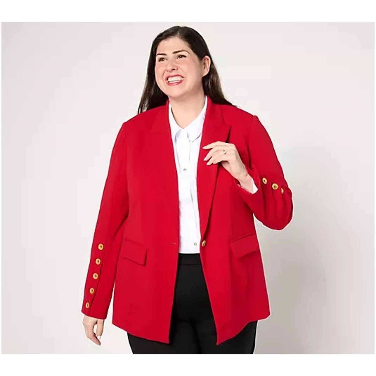 Agnona Dennis Basso Luxe Crepe Blazer with Button Reg 16 A671819 Size XXL / US 16-18 / IT 52-54 - 1 Thumbnail