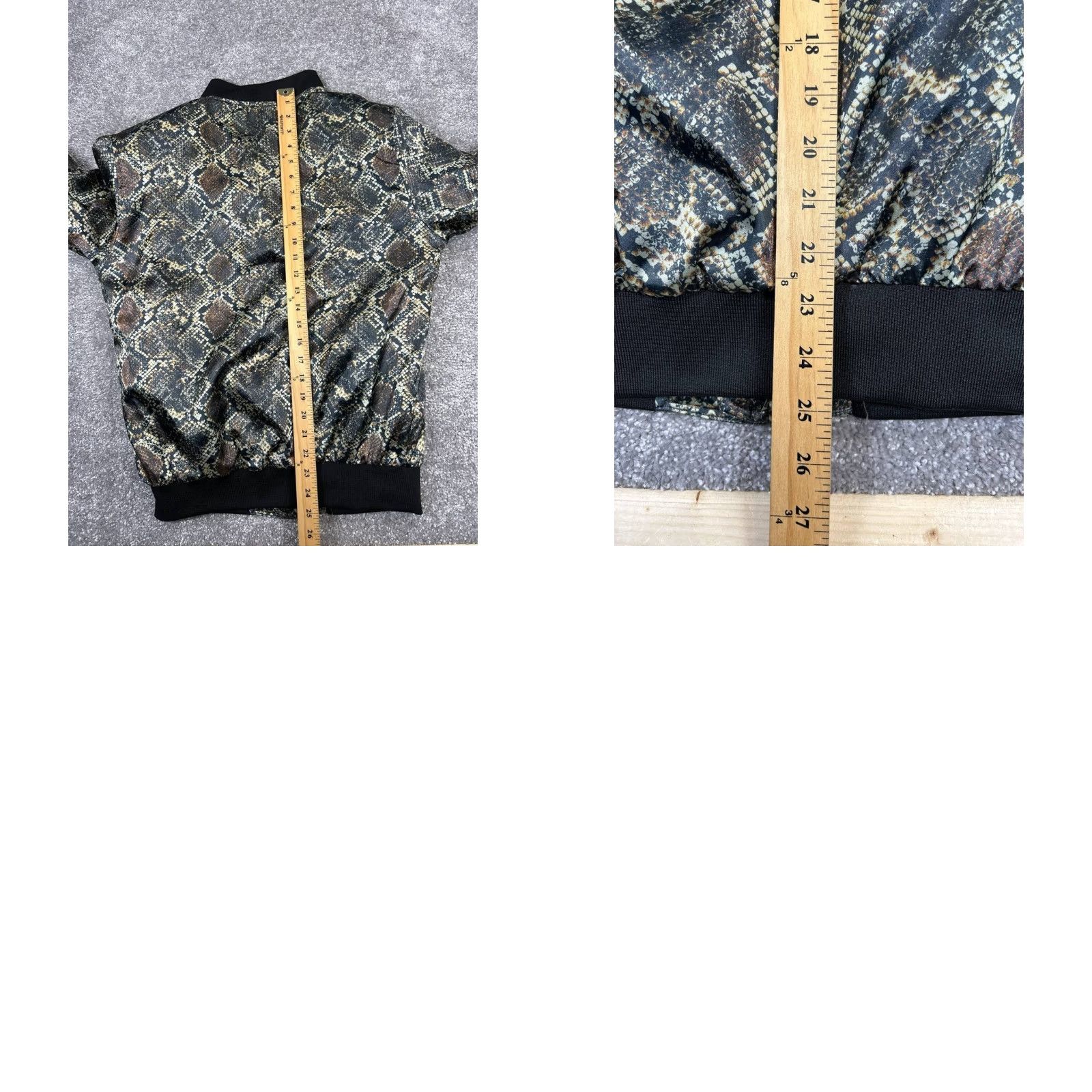 Zara Zara Jacket Womens XL Black Satin Bomber Full Zip Satin Polyester Animal Print Casual Size XL / US 12-14 / IT 48-50 - 8 Thumbnail
