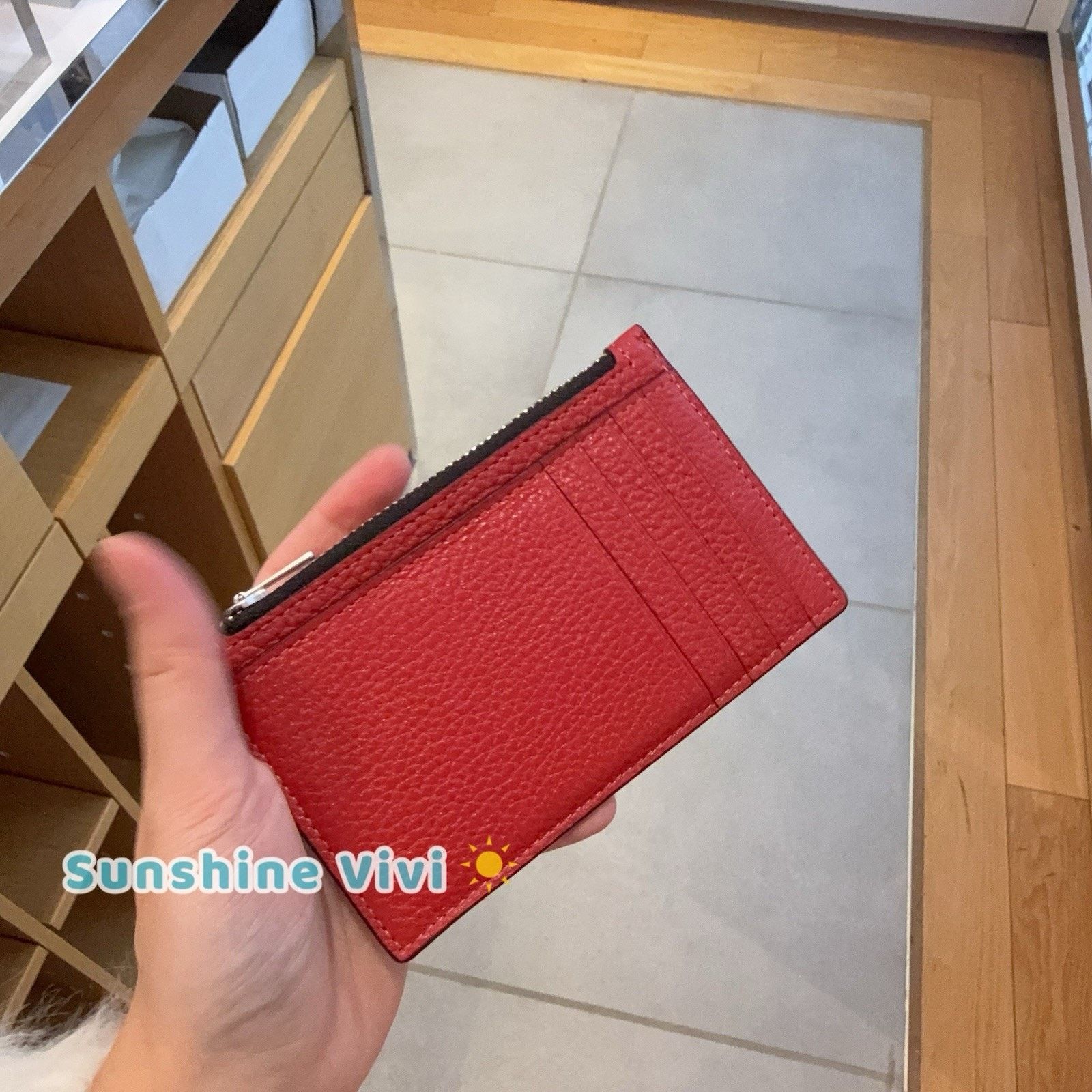 Coach NWT Coach Zip Card Case C4280 Leather Silver TRUE RED Size ONE SIZE - 1 Thumbnail