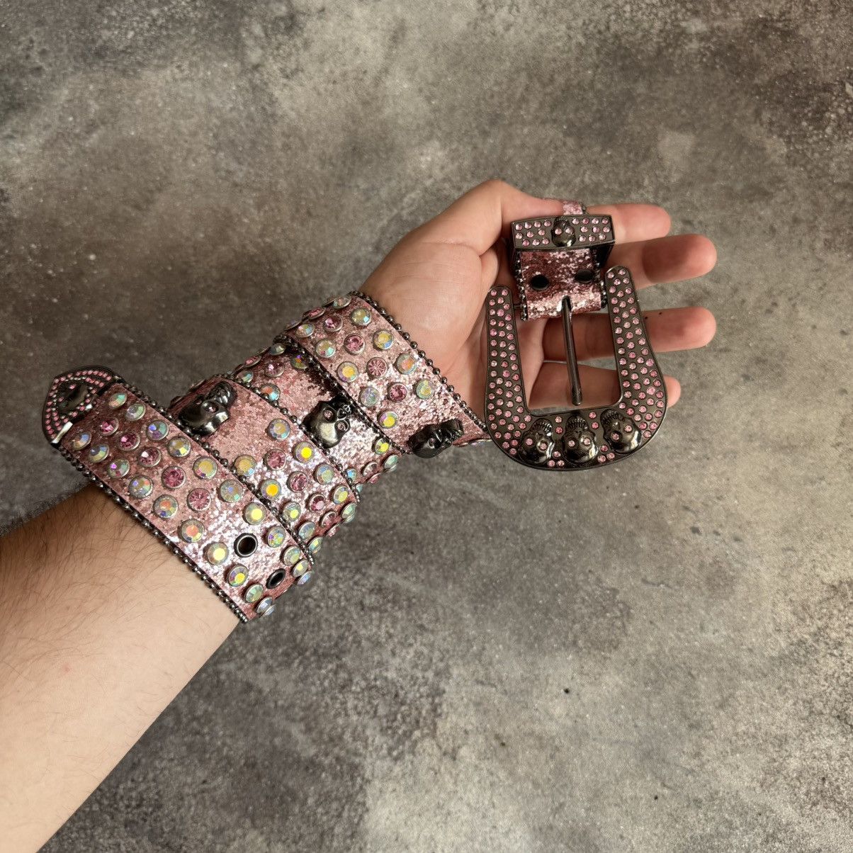 Hysteric Glamour × Japanese Brand Amazing Y2K Skull Rhinestones BB Simon Style Unisex Belt Size ONE SIZE - 6 Thumbnail