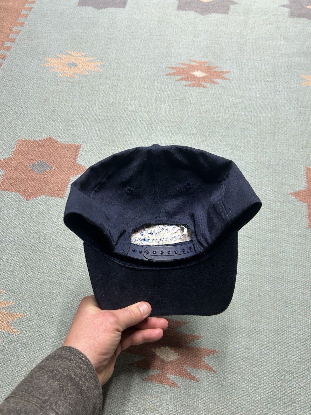 Vintage Vtg SnapBack hat H&E tire service flint Michigan blue yellow Size ONE SIZE - 4 Thumbnail