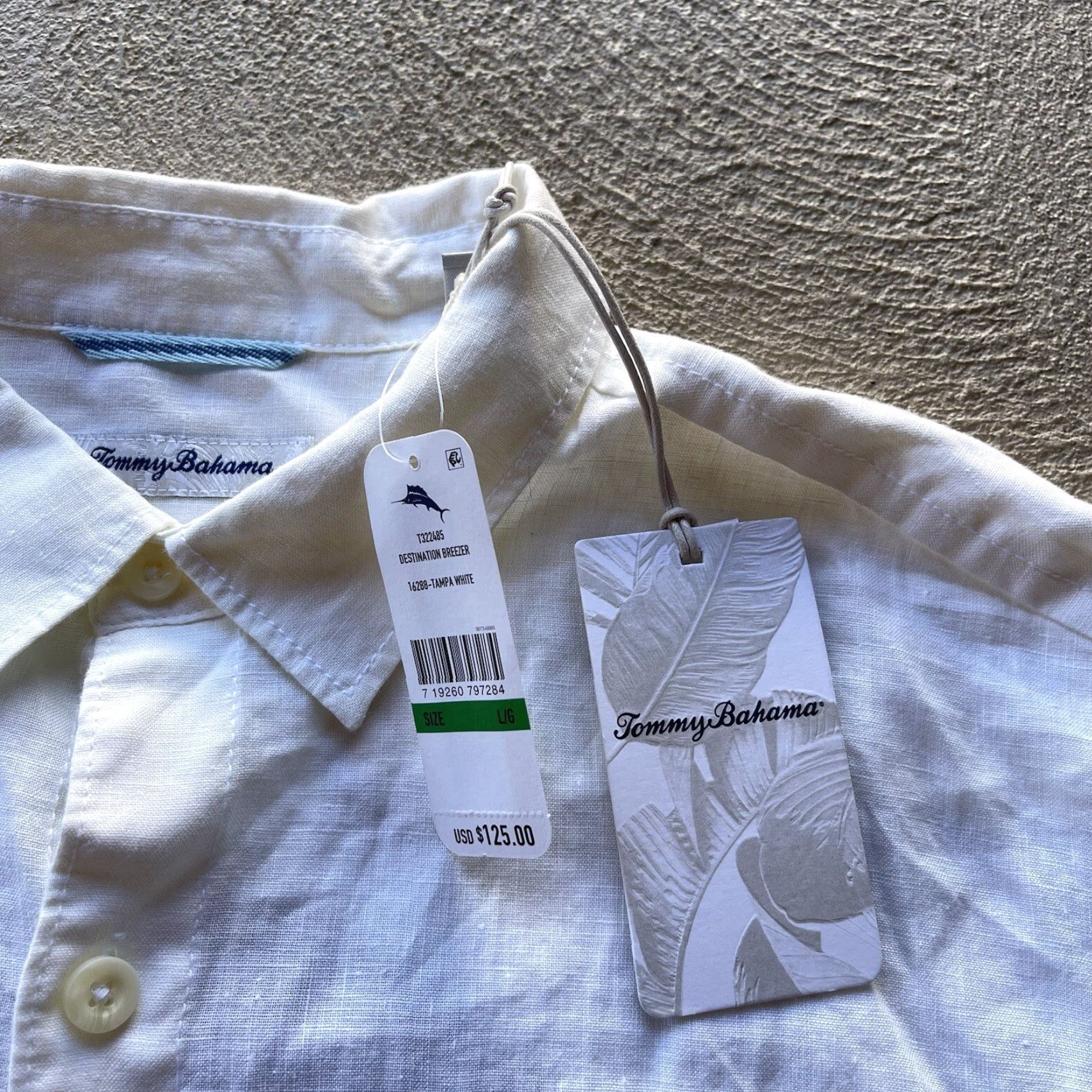 Tommy Bahama Tommy Bahama Shirt Mens Large White Long Sleeve Linen Button-Up Hawaiian Beach Casual Size US L / EU 52-54 / 3 - 4 Thumbnail