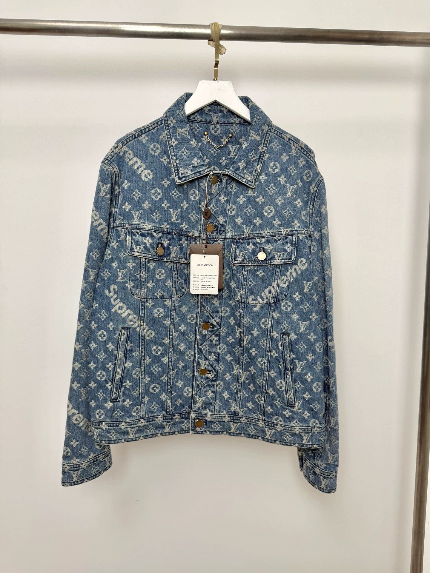 Louis Vuitton Supreme LV Four-Pocket Denim Jacket | Grailed