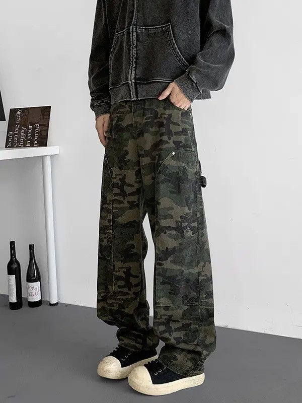 Japanese Brand Retro loose straight leg high street casual jeans Size US 32 / EU 48 - 2 Thumbnail
