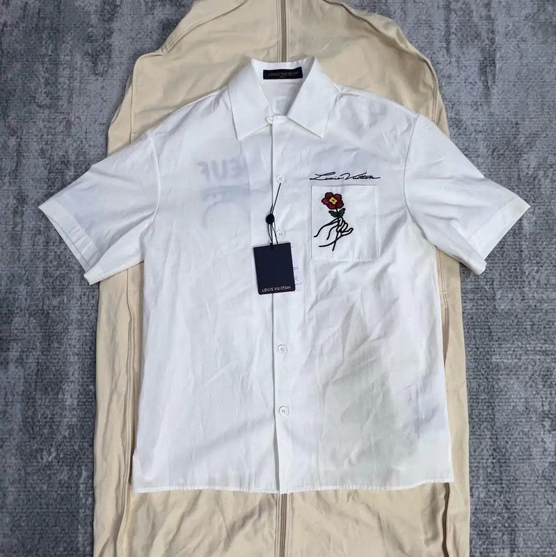 Louis Vuitton Louis Vuitton White Cotton Men's Shirt 0089 Size US L / EU 52-54 / 3 - 1 Thumbnail