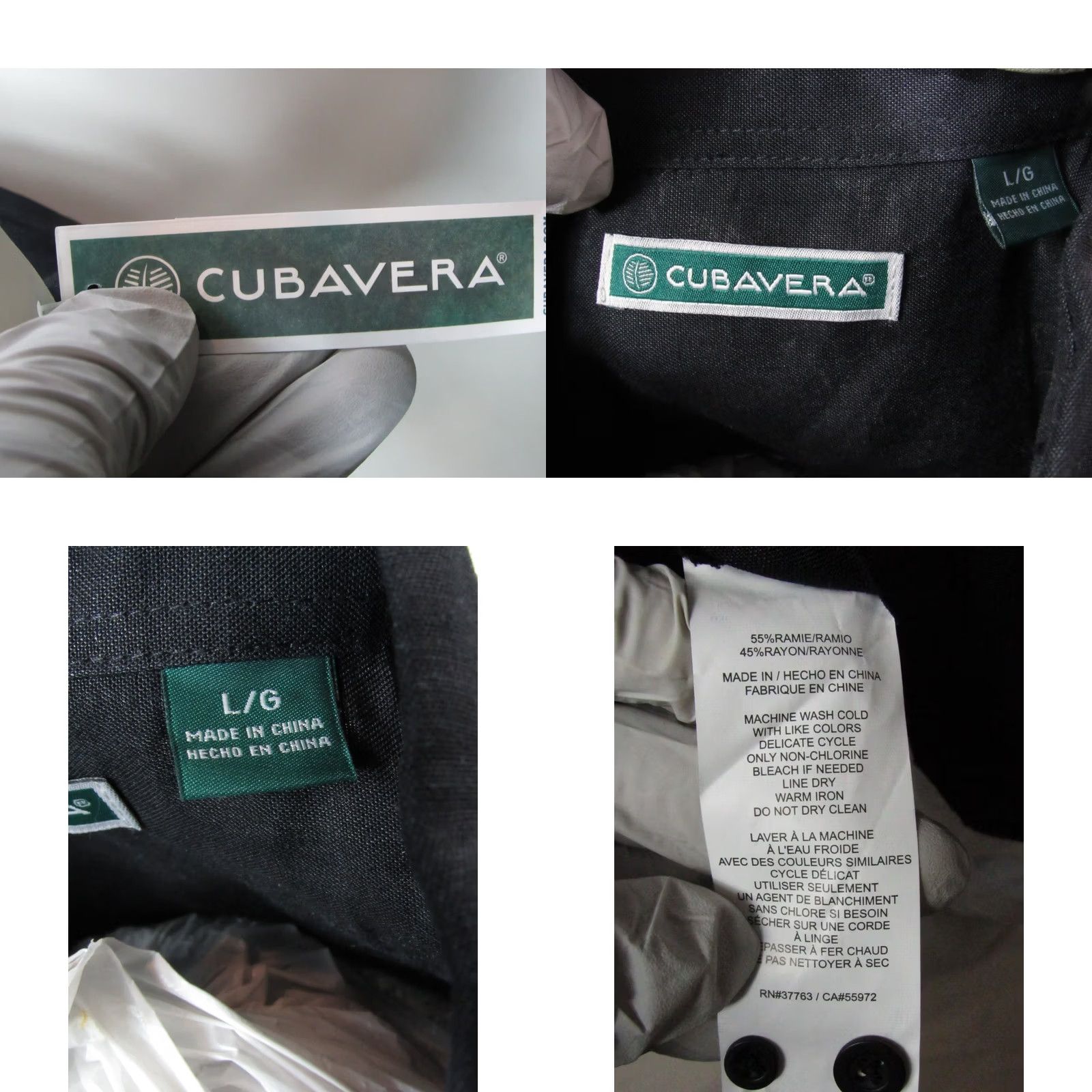Vintage Mojito Collection Guayabera Shirt L Mens Black 100% Linen Long Sleeved Premium Size US L / EU 52-54 / 3 - 9 Thumbnail
