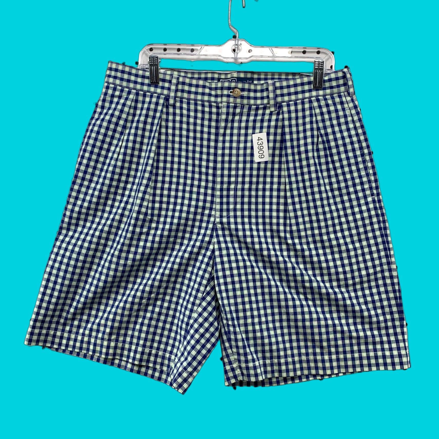 Polo Ralph Lauren VTG Polo Ralph Lauren Chino Shorts Mens 35X8 Blue Checkered Cotton 8" Inseam 90s Casual Summer Singapore Size US S / EU 44-46 / 1 - 1 Thumbnail