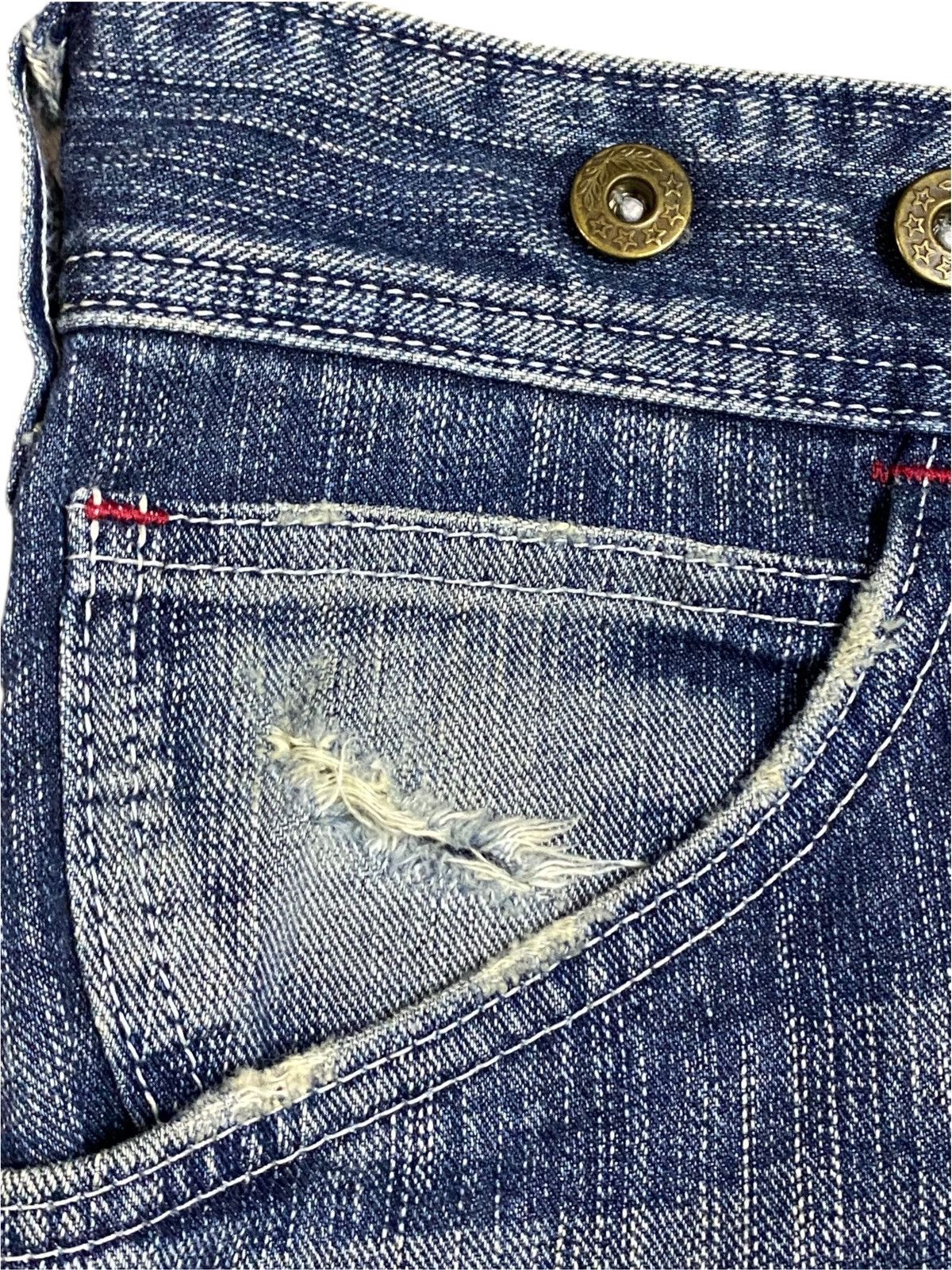 Edwin Vintage Japanese Brands Splatter Distressed Baggy Jeans Size US 35 - 17 Thumbnail