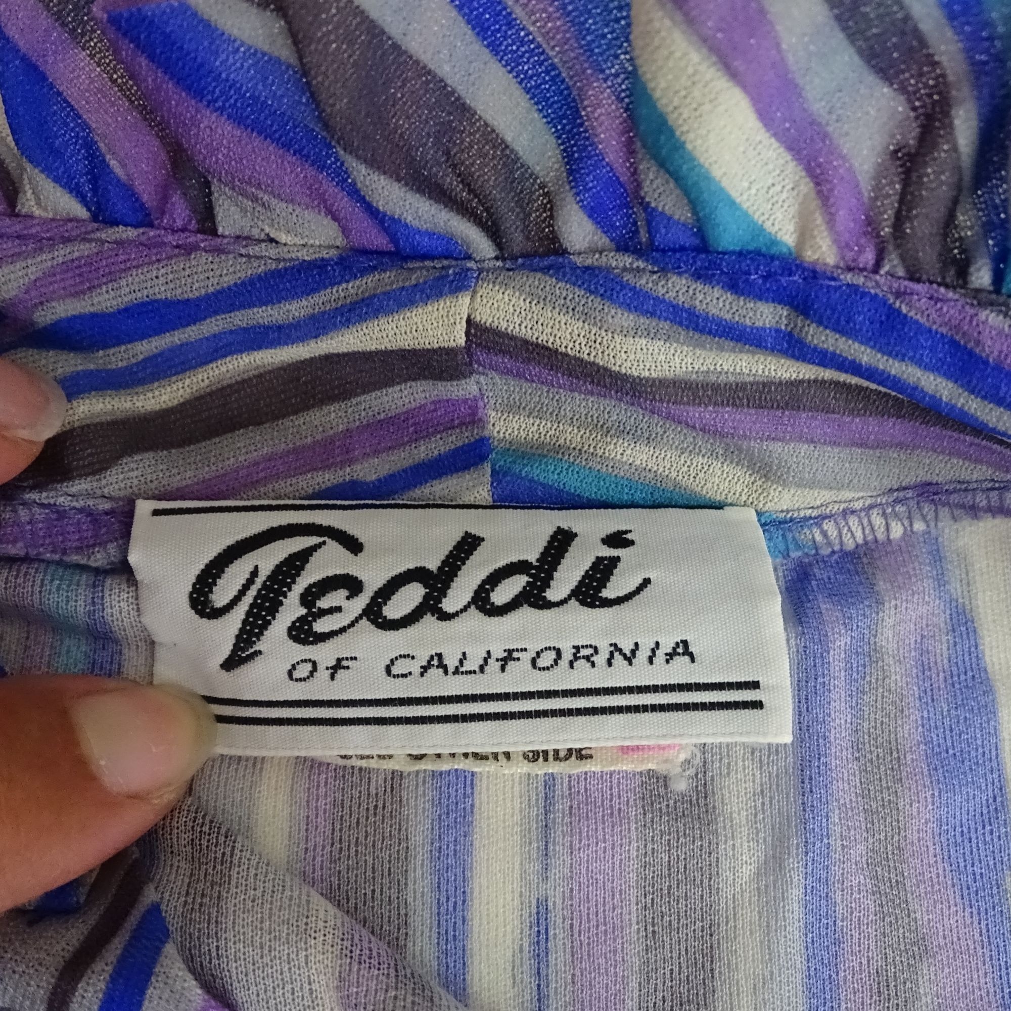 Other Vintage 80s Teddi Of California Stripe Ruffle Blouse Size 18 Size XXL / US 16-18 / IT 52-54 - 6 Thumbnail