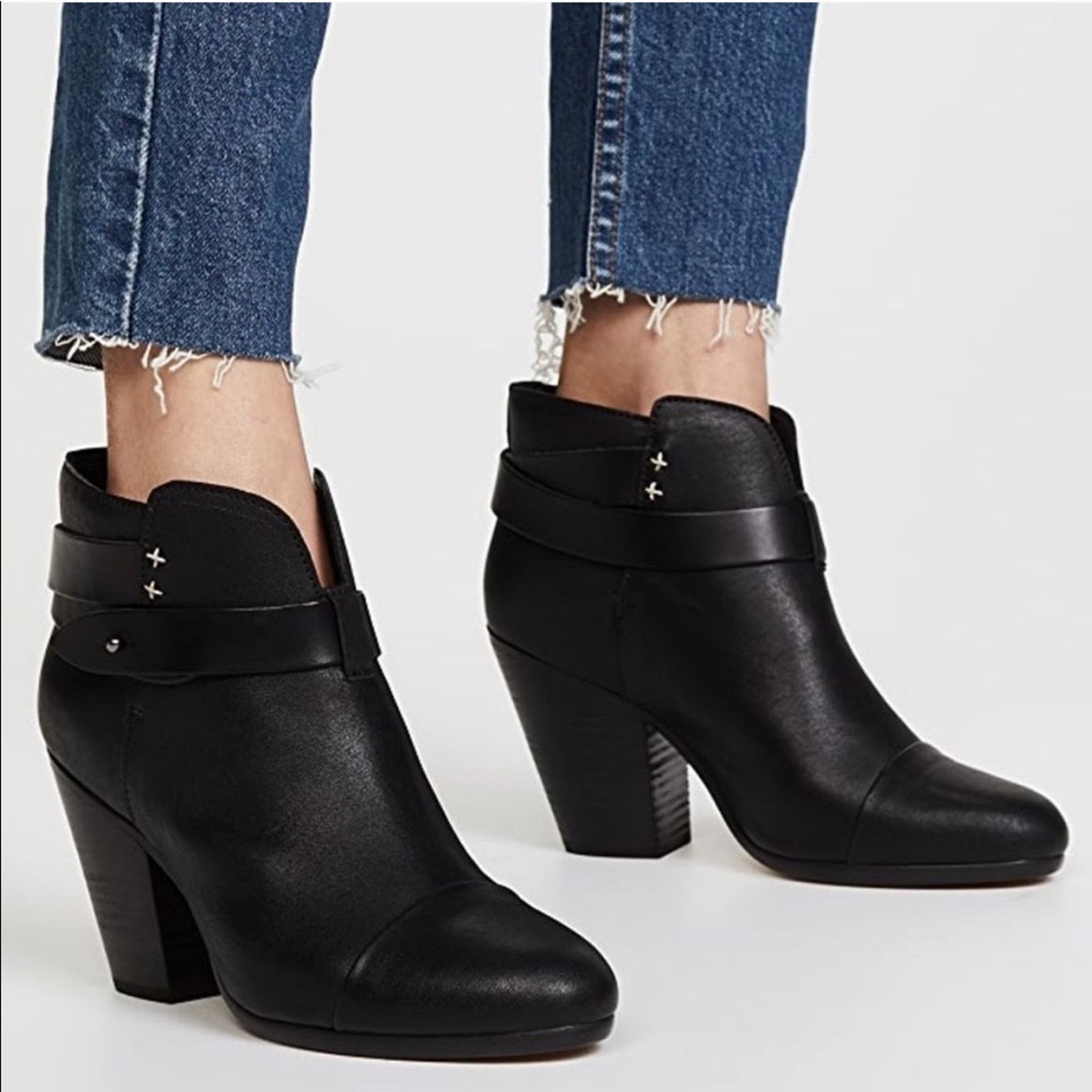 Rag & Bone Rag & Bone Harrow Black Leather Ankle Boots Sz 40 Size US 10 / IT 40 - 1 Thumbnail