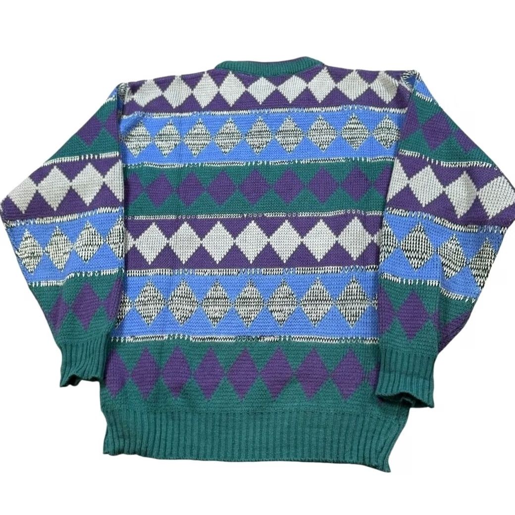 Vintage VINTAGE Knit Sweater Men’s Large Argyle Coogi Style Acrylic Retro Pullover Size US L / EU 52-54 / 3 - 6 Thumbnail