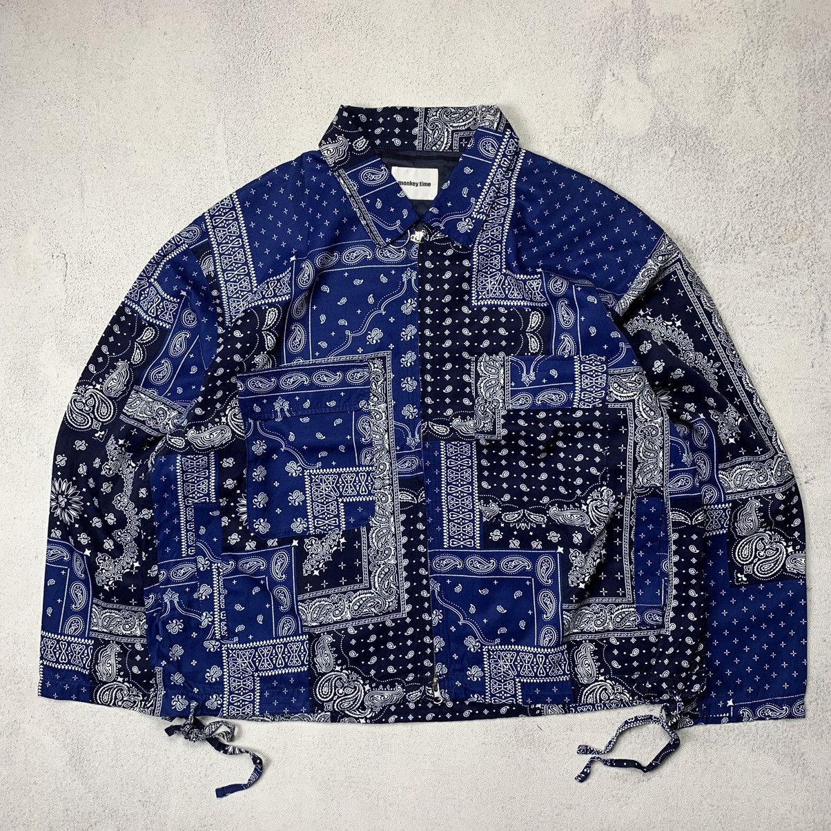image of Monkey Time Bandana Jacket in Blue, Men's (Size Large)