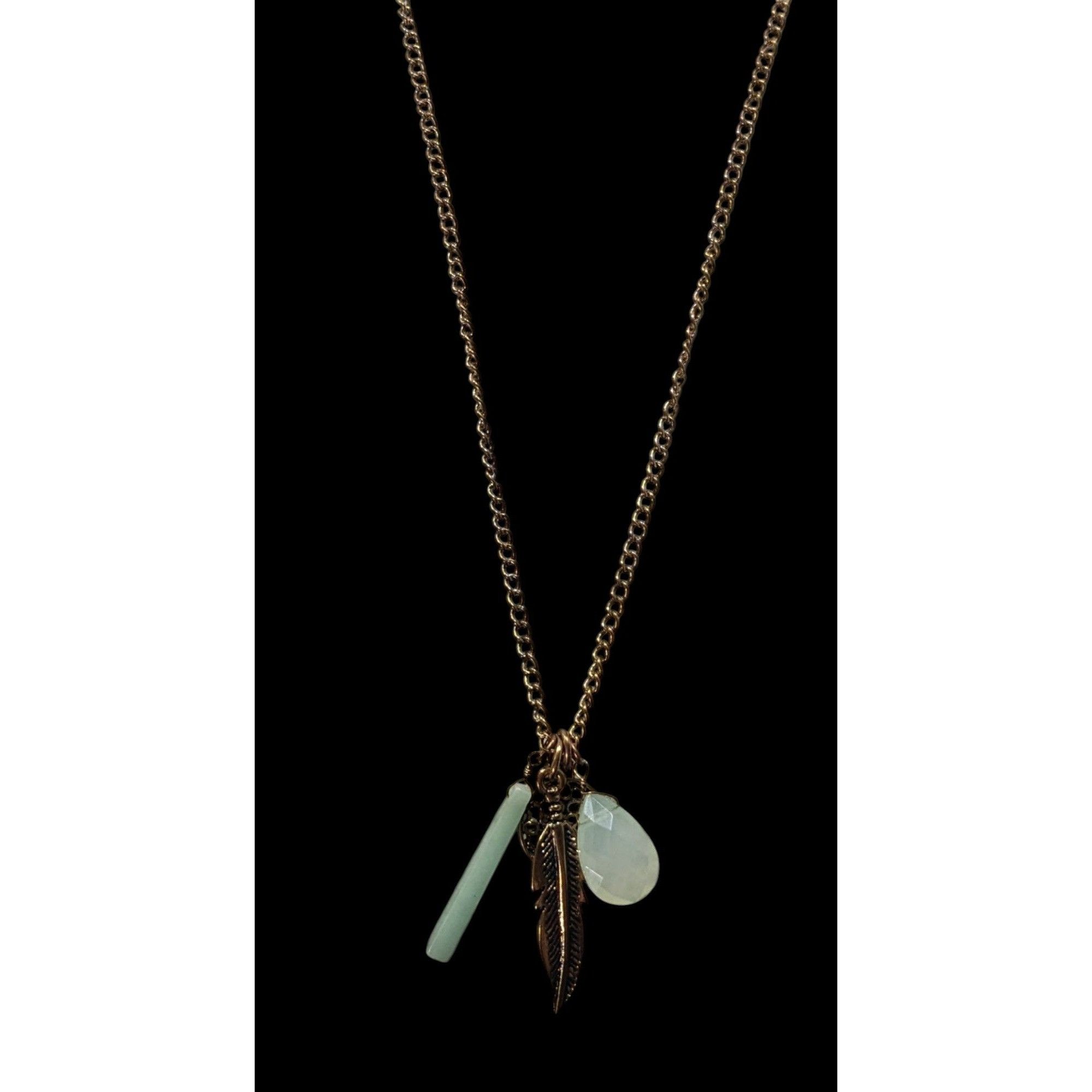 Other Charming Charlie Bohemian Charm Necklace Mint And Gold Tone Size ONE SIZE - 1 Thumbnail