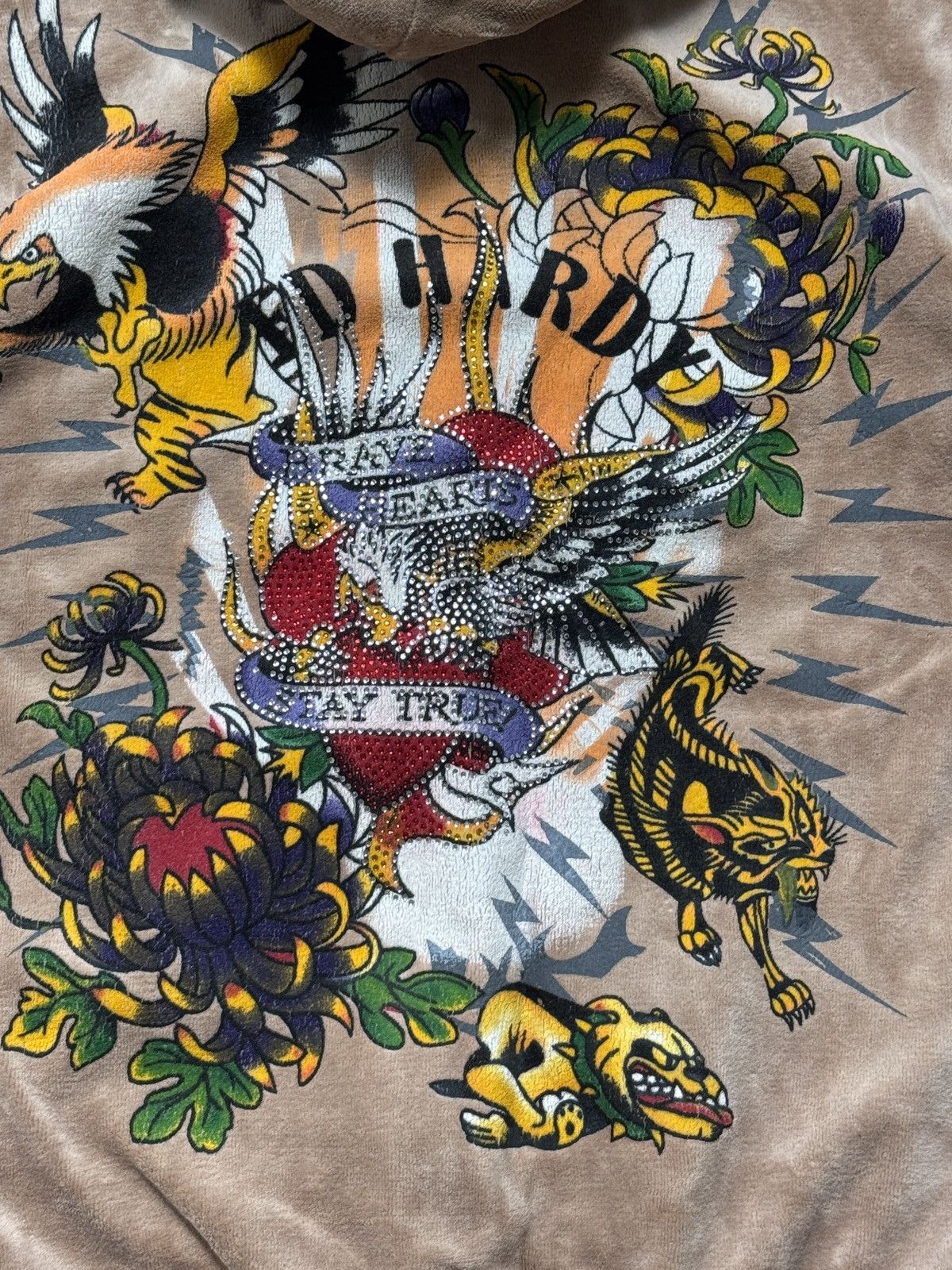 Ed Hardy VINTAGE ED HARDY VELOUR PRINTED 2000s TRACKSUIT SET Size M / US 6-8 / IT 42-44 - 4 Thumbnail