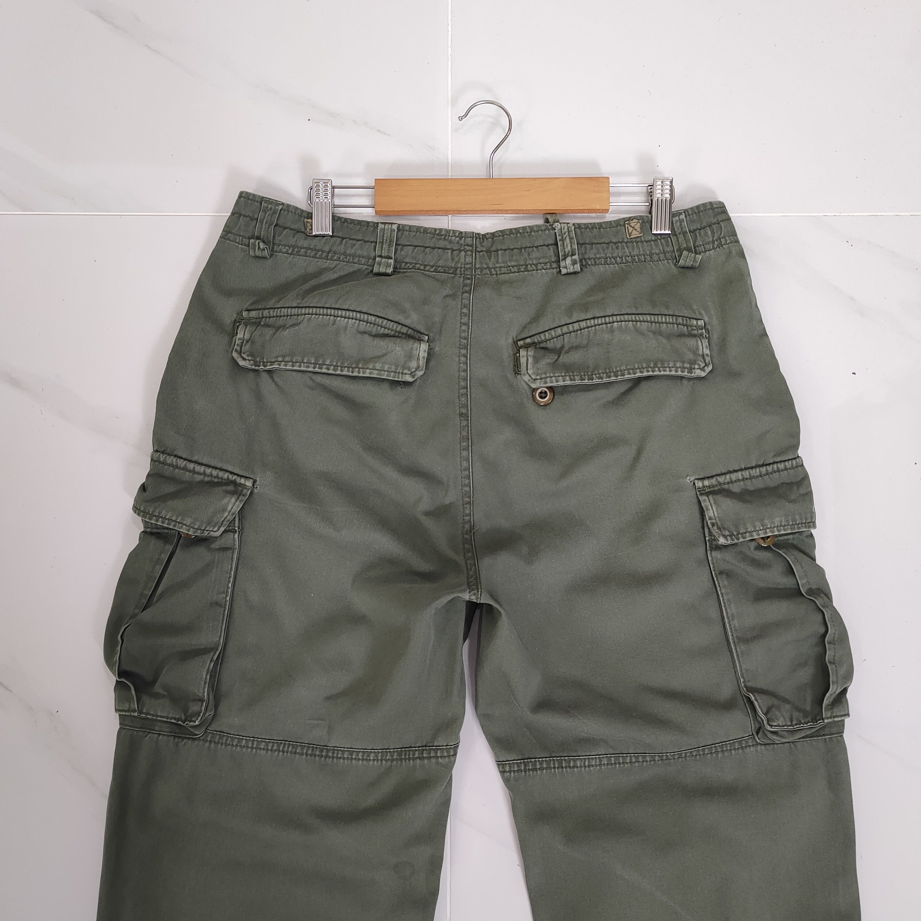 Japanese Brand 34×31💥 VINTAGE FADED BONDAGE CARGO PANTS Size US 34 / EU 50 - 8 Thumbnail