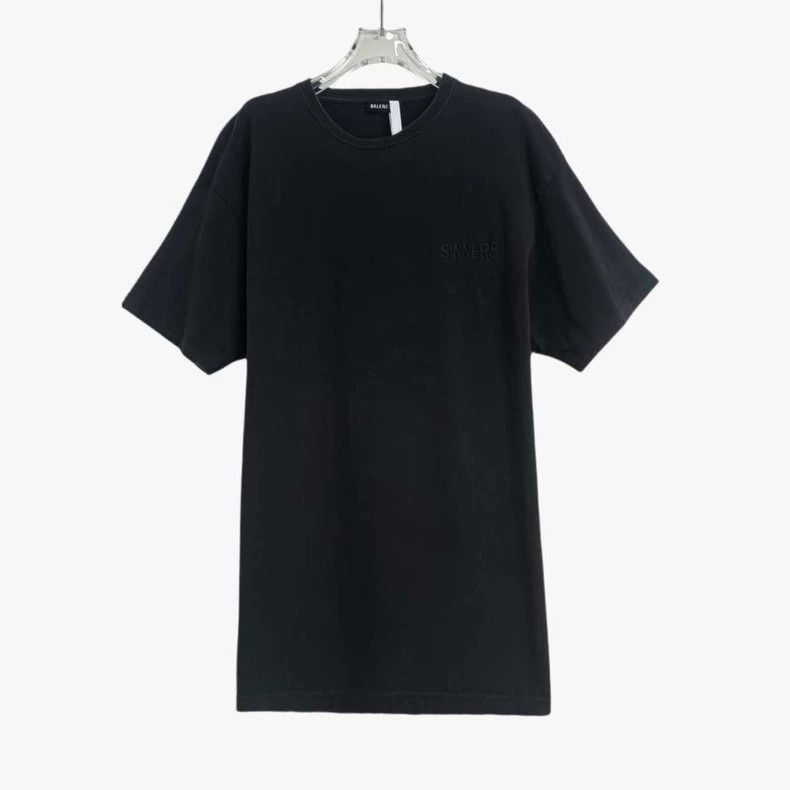 Balenciaga Balenciaga Black monogrammed embroidered cotton crew neck Size US M / EU 48-50 / 2 - 1 Thumbnail