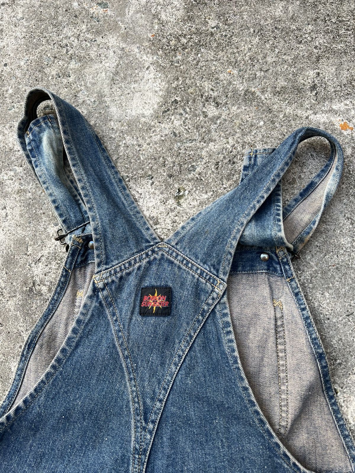Japanese Brand 💥90’s Bobson Sun Sister Faded Overall Denim Size US 32 / EU 48 - 15 Thumbnail