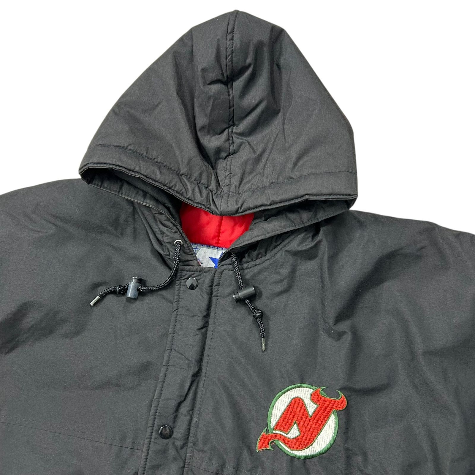 NHL VTG 90s NHL NEW JERSEY DEVILS STARTER HOODED PUFFER JACKET Size US XXL / EU 58 / 5 - 4 Thumbnail