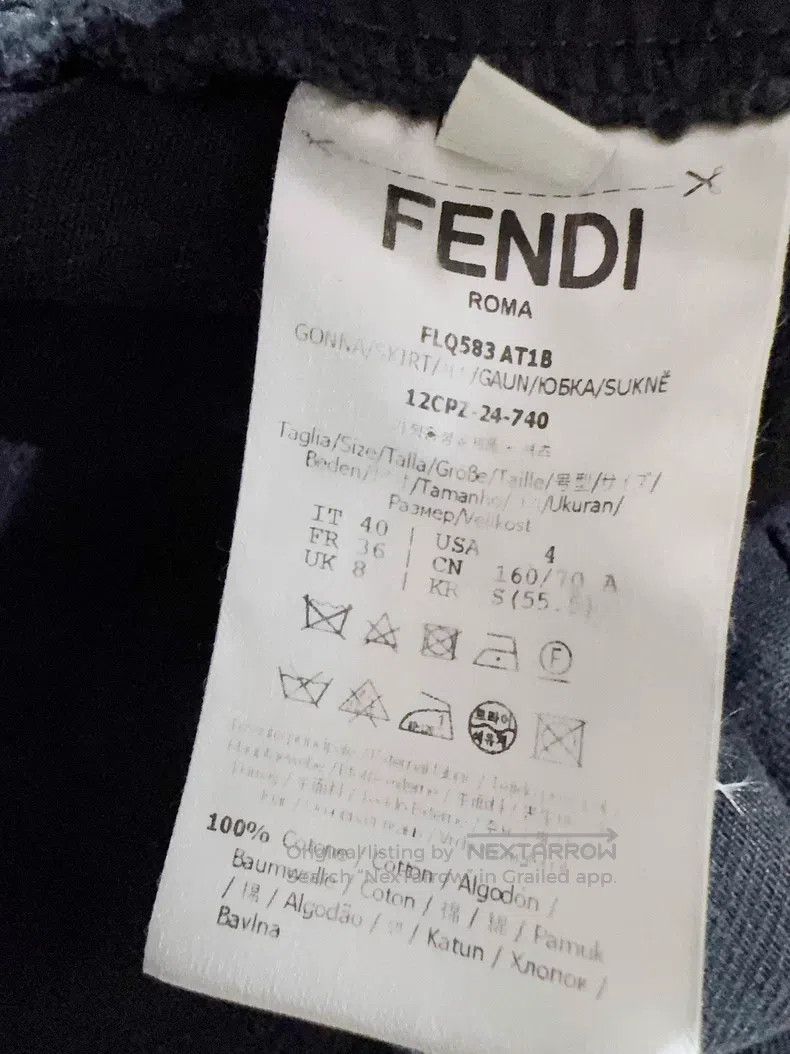 Fendi Fendi Full Logo Denim Skirt Size 26" / US 2 / IT 38 - 6 Thumbnail