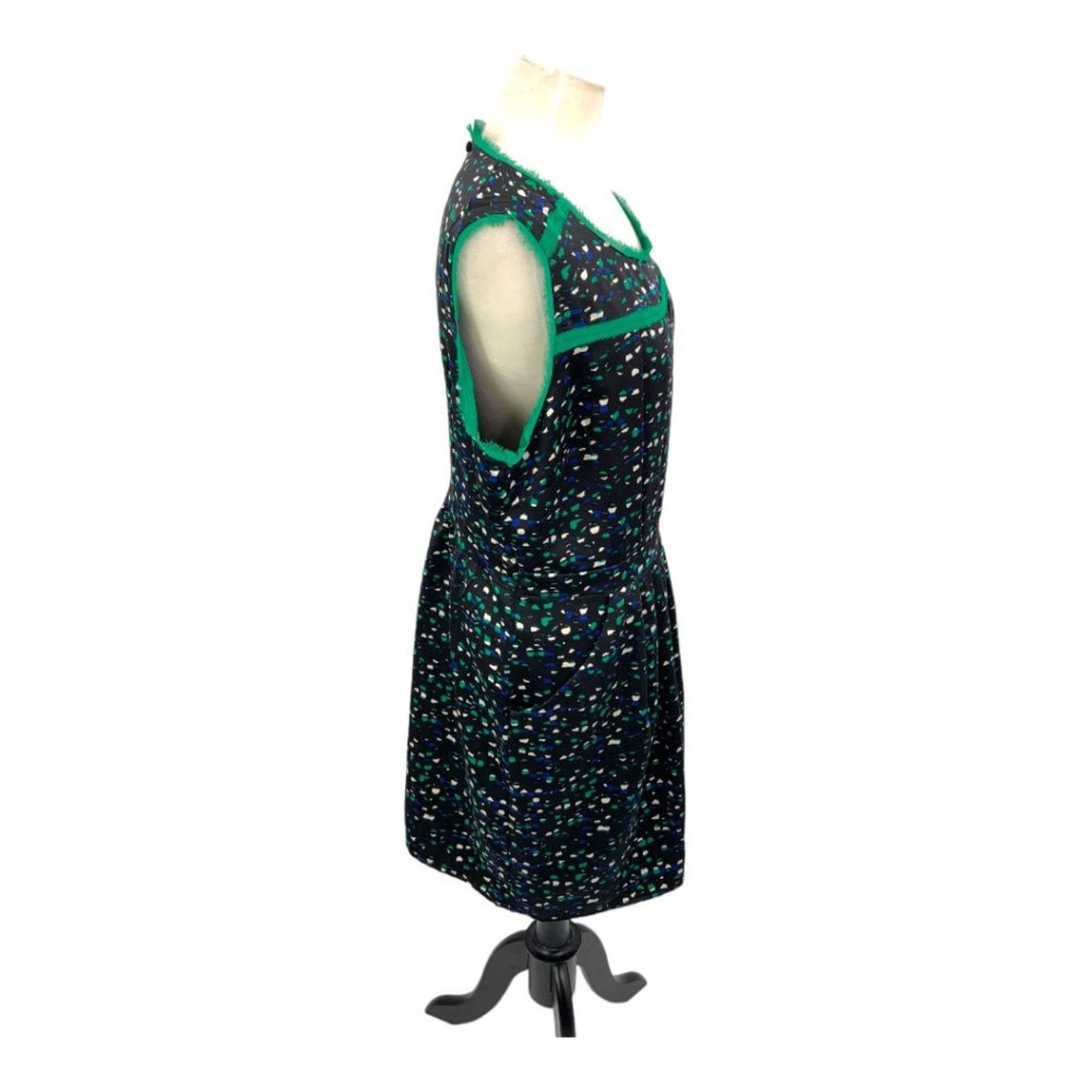 Other I Heart Ronson Black Green Printed Dress w/ Pockets Size 16 Size XXL / US 16-18 / IT 52-54 - 7 Thumbnail