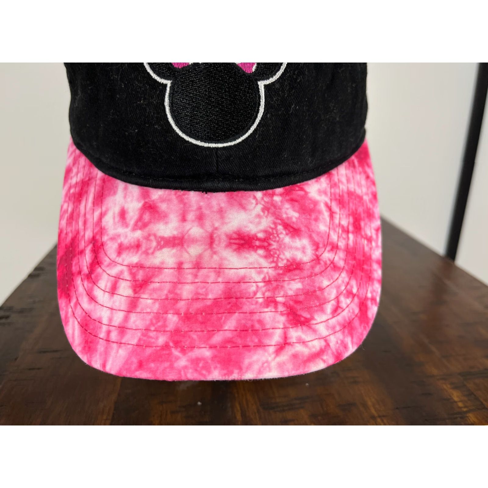 Disney Disney Minnie Mouse Hat Cap Strap Back Adult One Size Black Pink Tie Dye Twill Size ONE SIZE - 3 Thumbnail