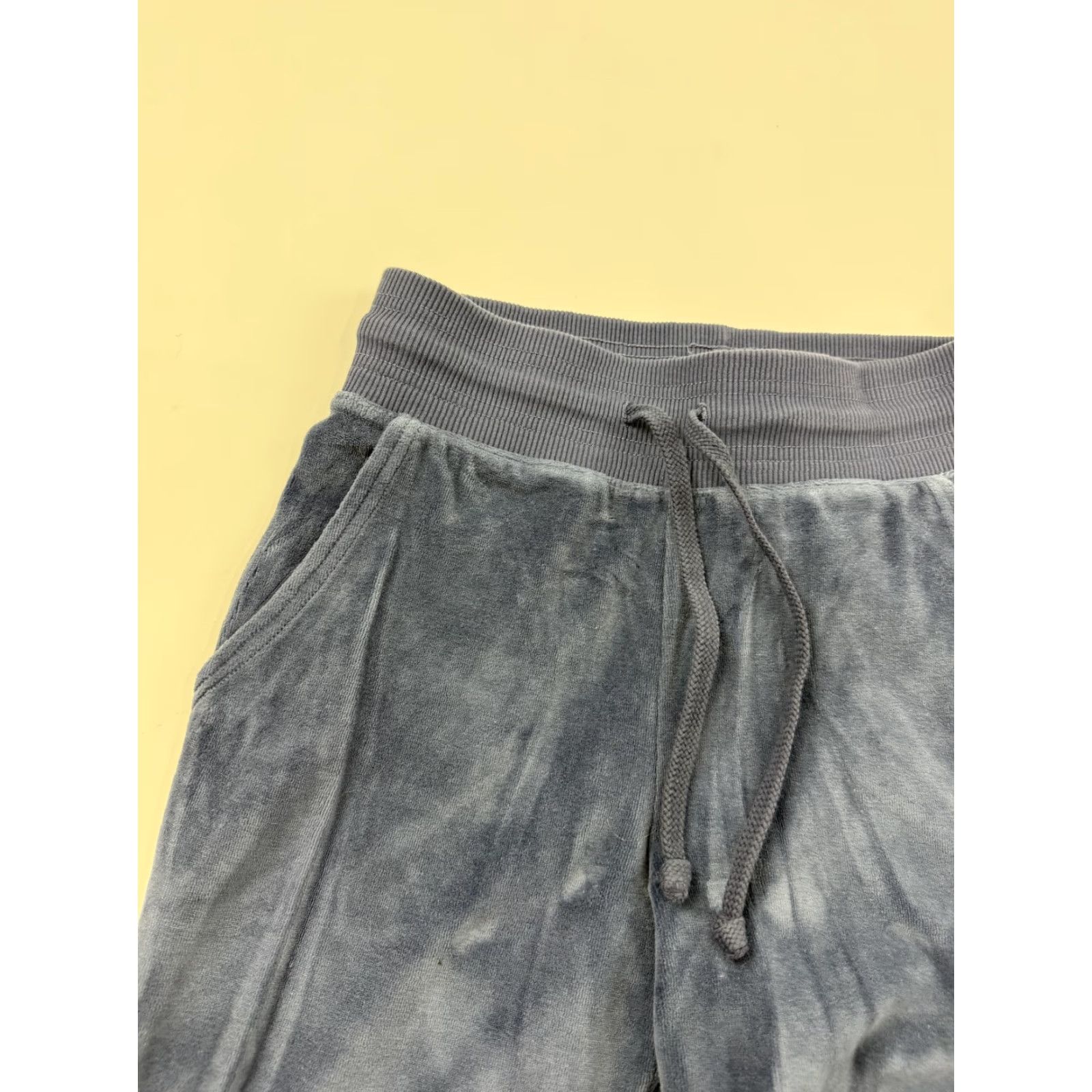 Vintage Aerie Womens Small Blue Velour Flare Leg Sweatpants Drawstring Pockets Relaxed Casual Size 28" / US 6 / IT 42 - 4 Thumbnail