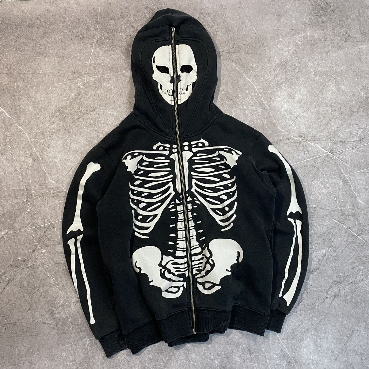 Japanese Brand × Vintage VINTAGE SKELETON FULL ZIP HOODIE STREETWEAR OVER PRINT 00s Size US S / EU 44-46 / 1 - 1 Thumbnail