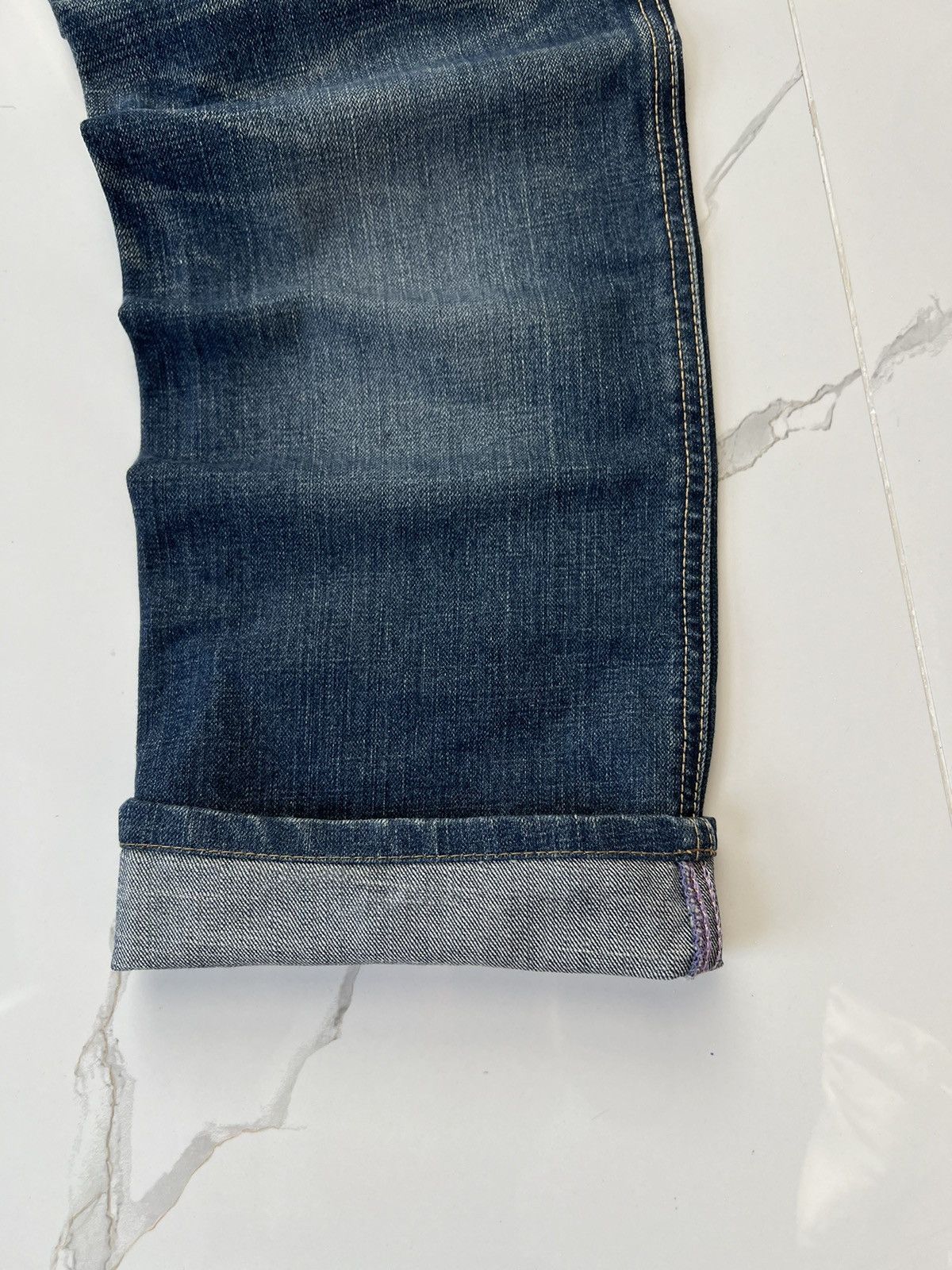 Edwin × Vintage 90's EDWIN BLUE TRIP RARE JAPAN Y2K BAGGY JEANS POCKET LOGO Size US 34 / EU 50 - 3 Thumbnail