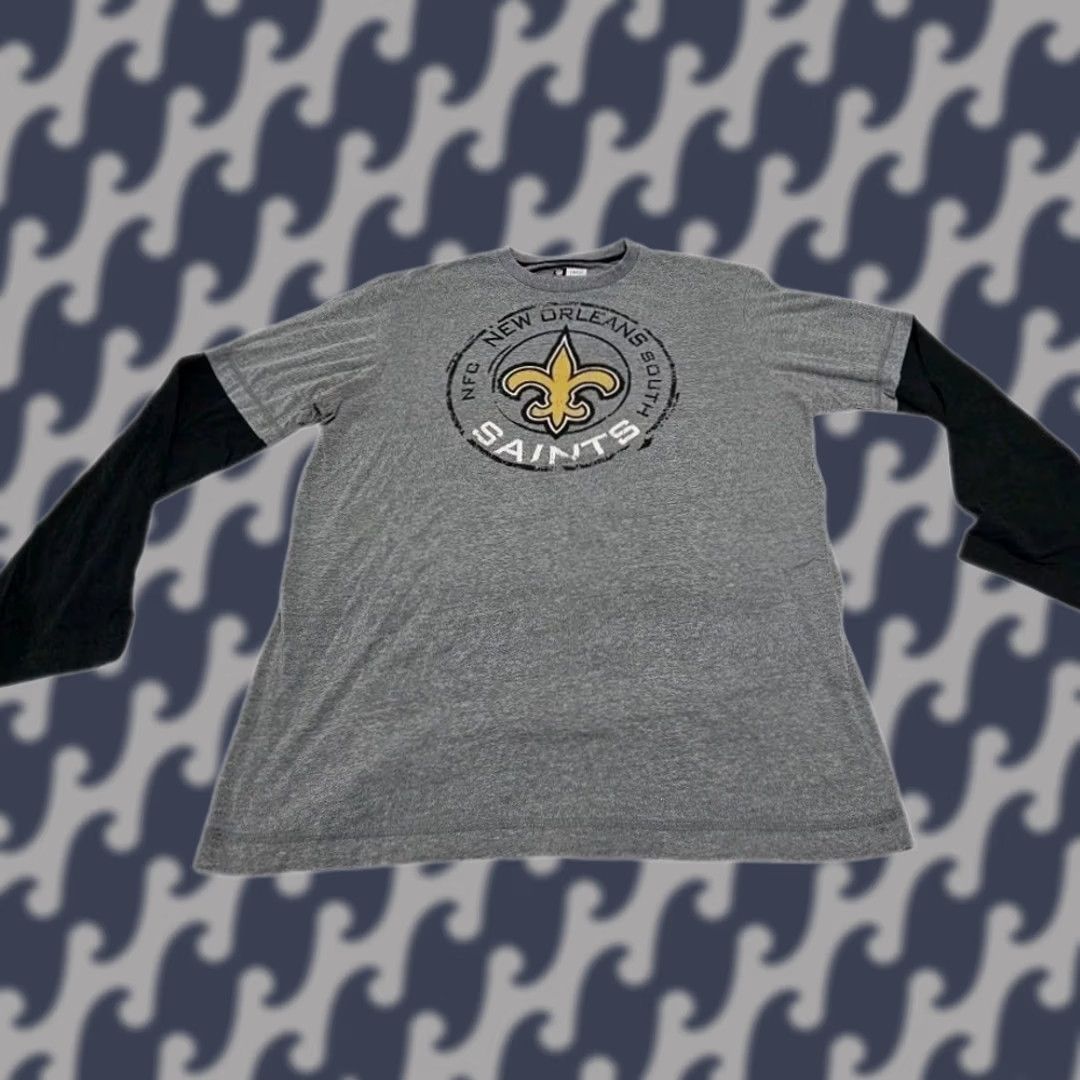 NFL NFL New Orleans Saints Long Sleeve T-Shirt Men’s L Gray Black Team Apparel Size US L / EU 52-54 / 3 - 1 Thumbnail