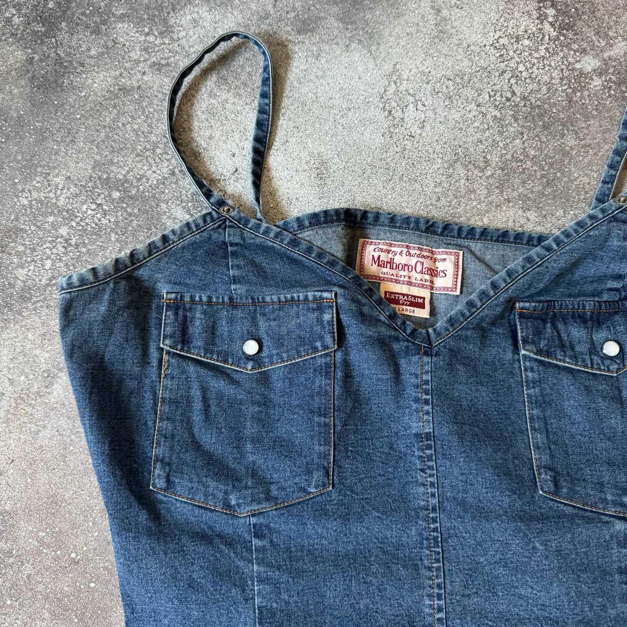 Japanese Brand × Marlboro × Vintage 90s Marlboro Classic Vintage Y2K Denim Top Size XL / US 12-14 / IT 48-50 - 5 Thumbnail