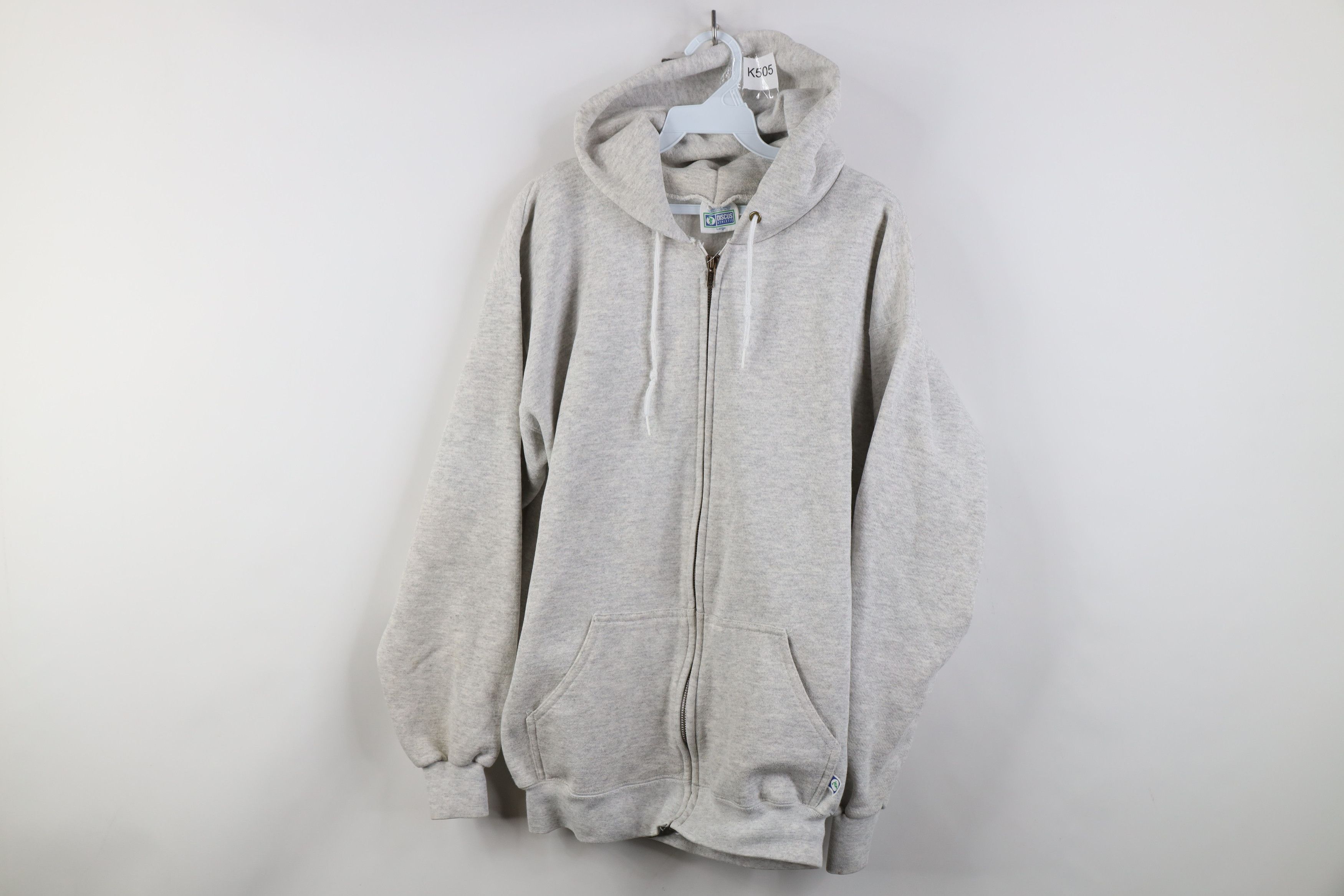 Vintage Vintage 90s Streetwear Full Zip Hoodie Sweatshirt Gray USA Size US L / EU 52-54 / 3 - 1 Thumbnail
