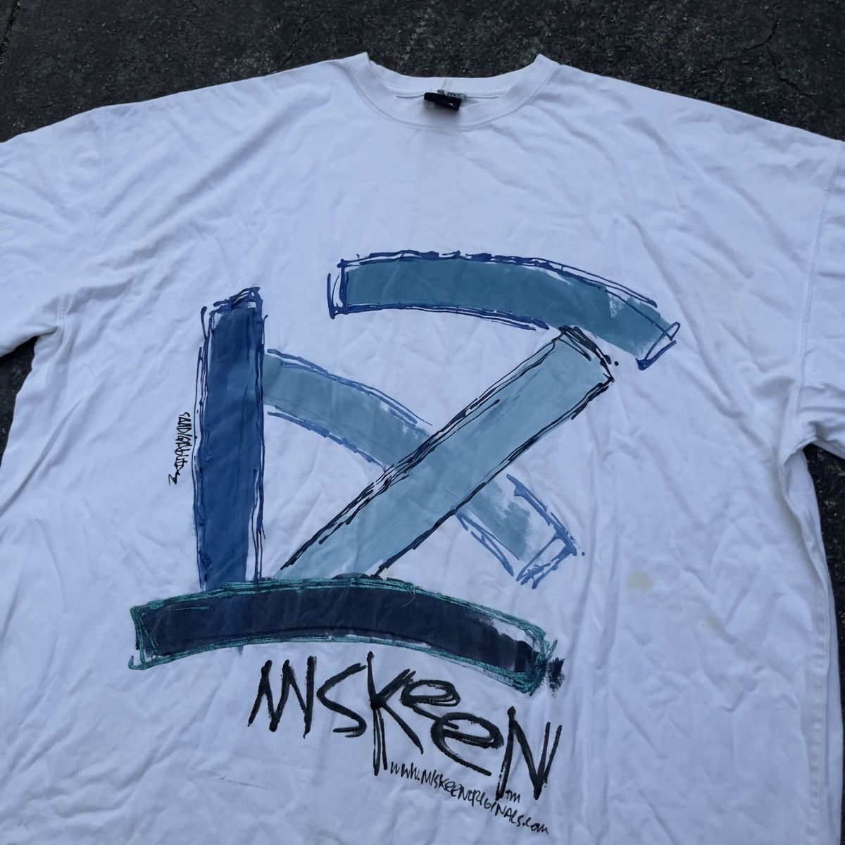 Vintage Vintage Y2K MISKEEN Hand Painted 1 of 1Shirt Size US XXL / EU 58 / 5 - 2 Thumbnail