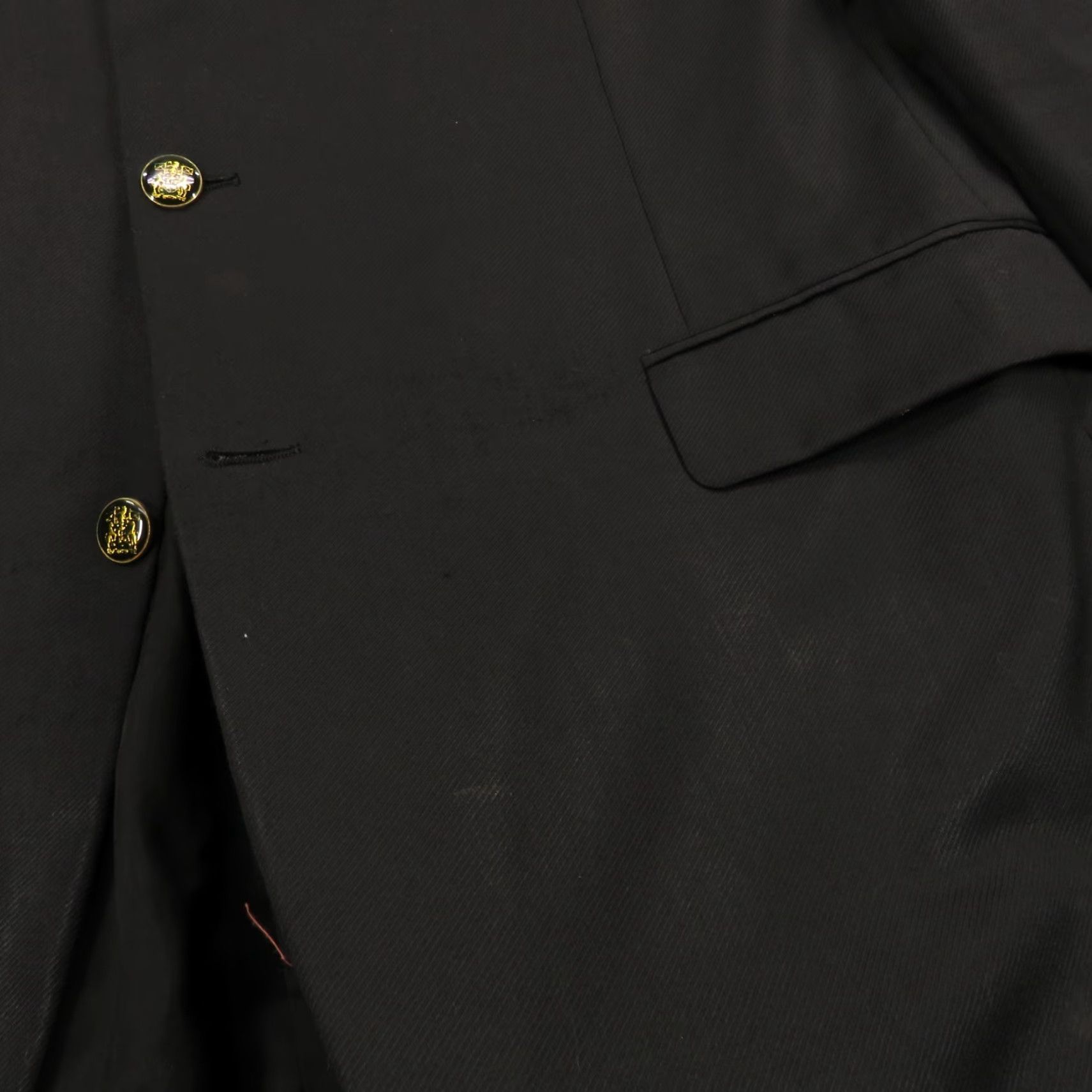 Canali Canali Blazer Jacket Wool Black 46R Three-Button Notch Lapel Regular Single-Breasted Vintage? No. (Remove N/A) Size 46R - 2 Thumbnail