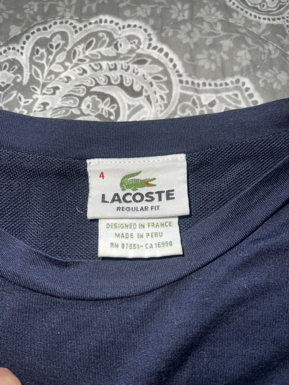 Lacoste Lacoste Navy Blue Pocket Tee - Size Medium (4) - 100% Cotton Size US M / EU 48-50 / 2 - 2 Thumbnail