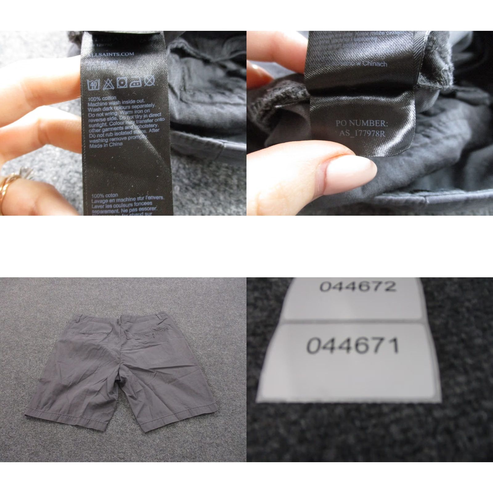 Allsaints AllSaints Shorts Mens 30 Gray Chino Preppy Golf Casual Outdoors Hiking Jolt Size US 32 / EU 48 - 8 Thumbnail