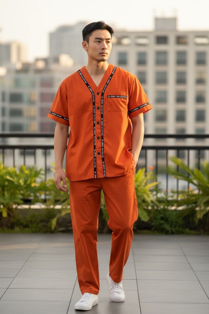 Mr. Junko FYE🔥Vintage MR.JUNKO MLB Design Orange Prisoner Pajamas Set Size US M / EU 48-50 / 2 - 19 Thumbnail