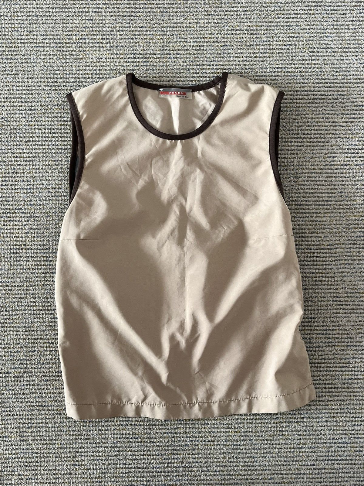 image of Vintage Prada Sport Nylon Tank Top in Brown, Women's (Size Small)