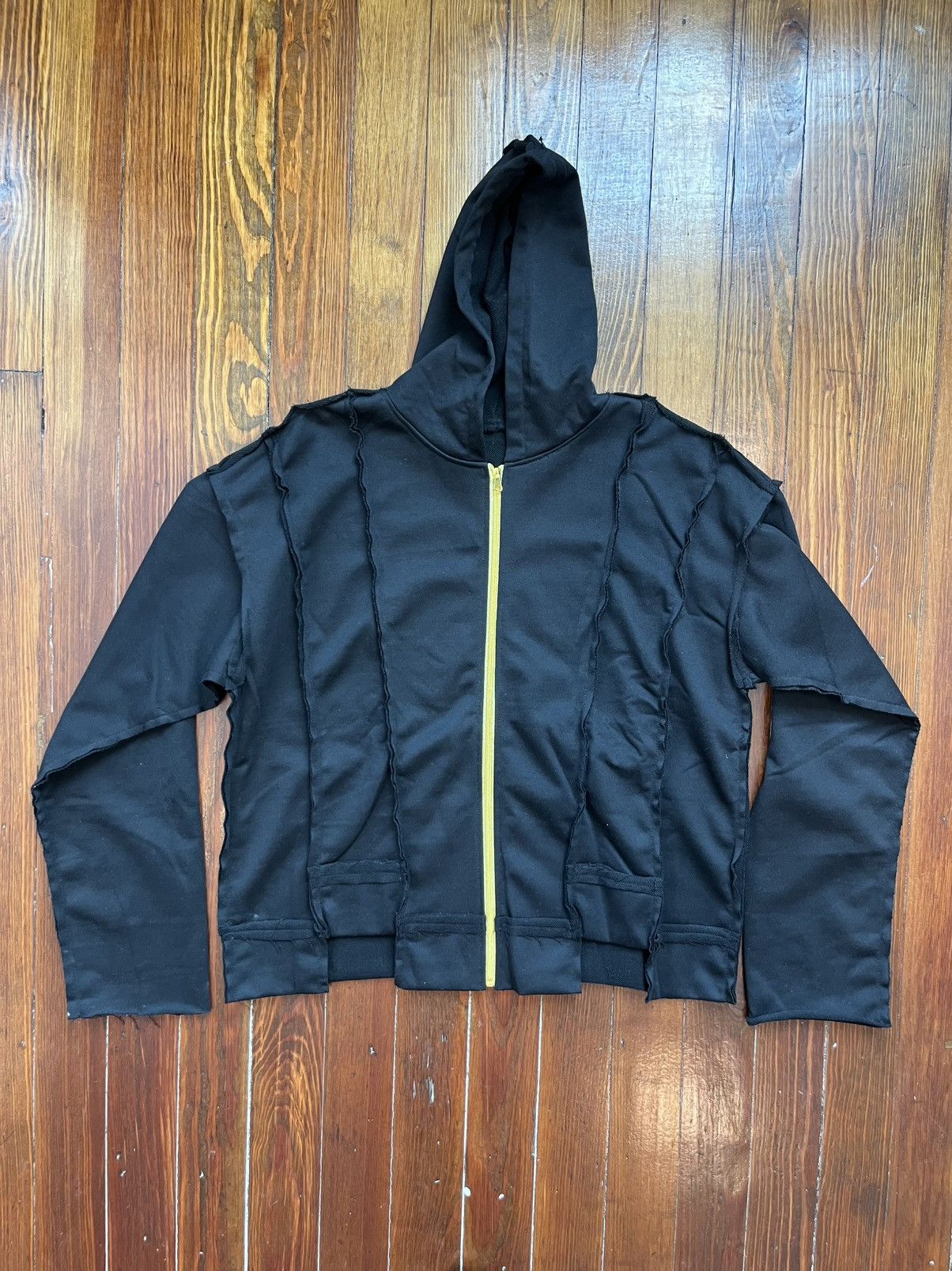 Other Black Reconstructed Loose Fit Gold Zipper Long Sleeve Hoodie Size US XL / EU 56 / 4 - 1 Thumbnail