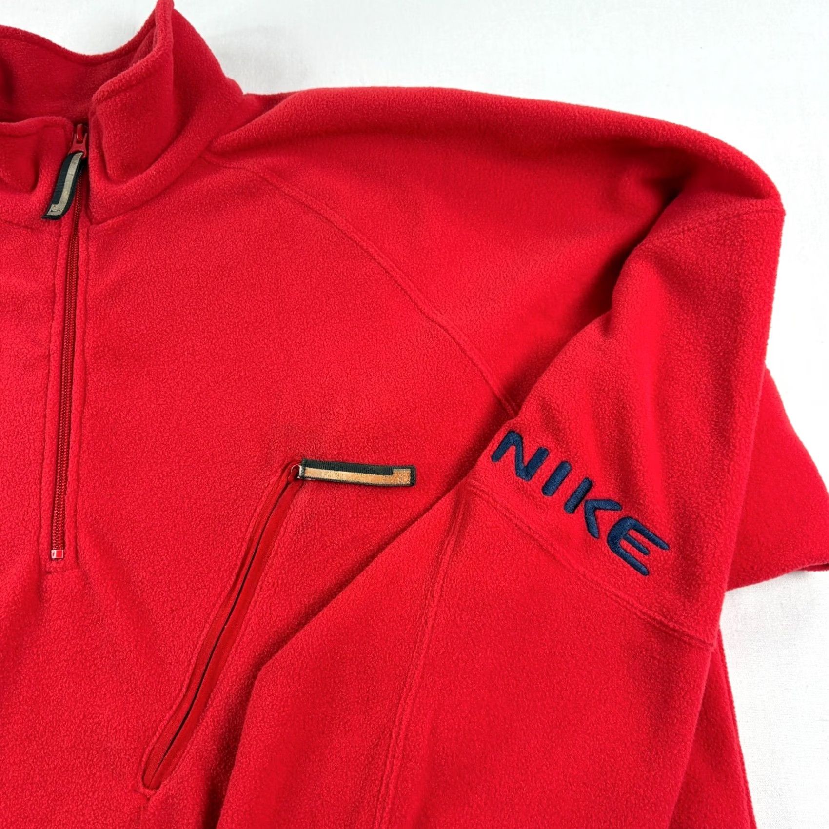 Nike VINTAGE Nike Sweatshirt Mens XL Red Fleece 1/4 Zip Pullover Spell Out Y2K Size US XL / EU 56 / 4 - 4 Thumbnail