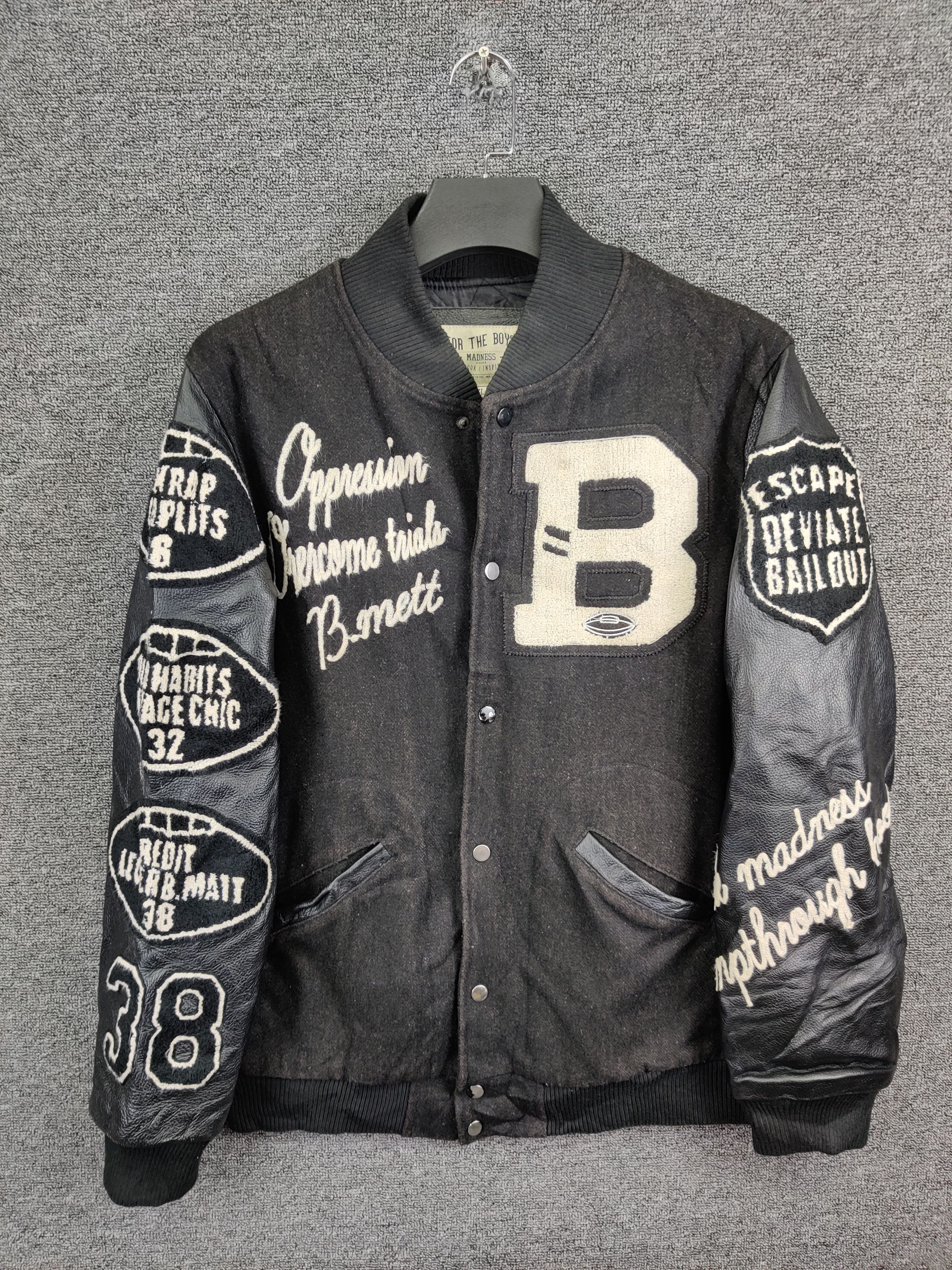Madness Vintage Madness Wool Varsity Leather Jacket Size US XL / EU 56 / 4 - 1 Thumbnail