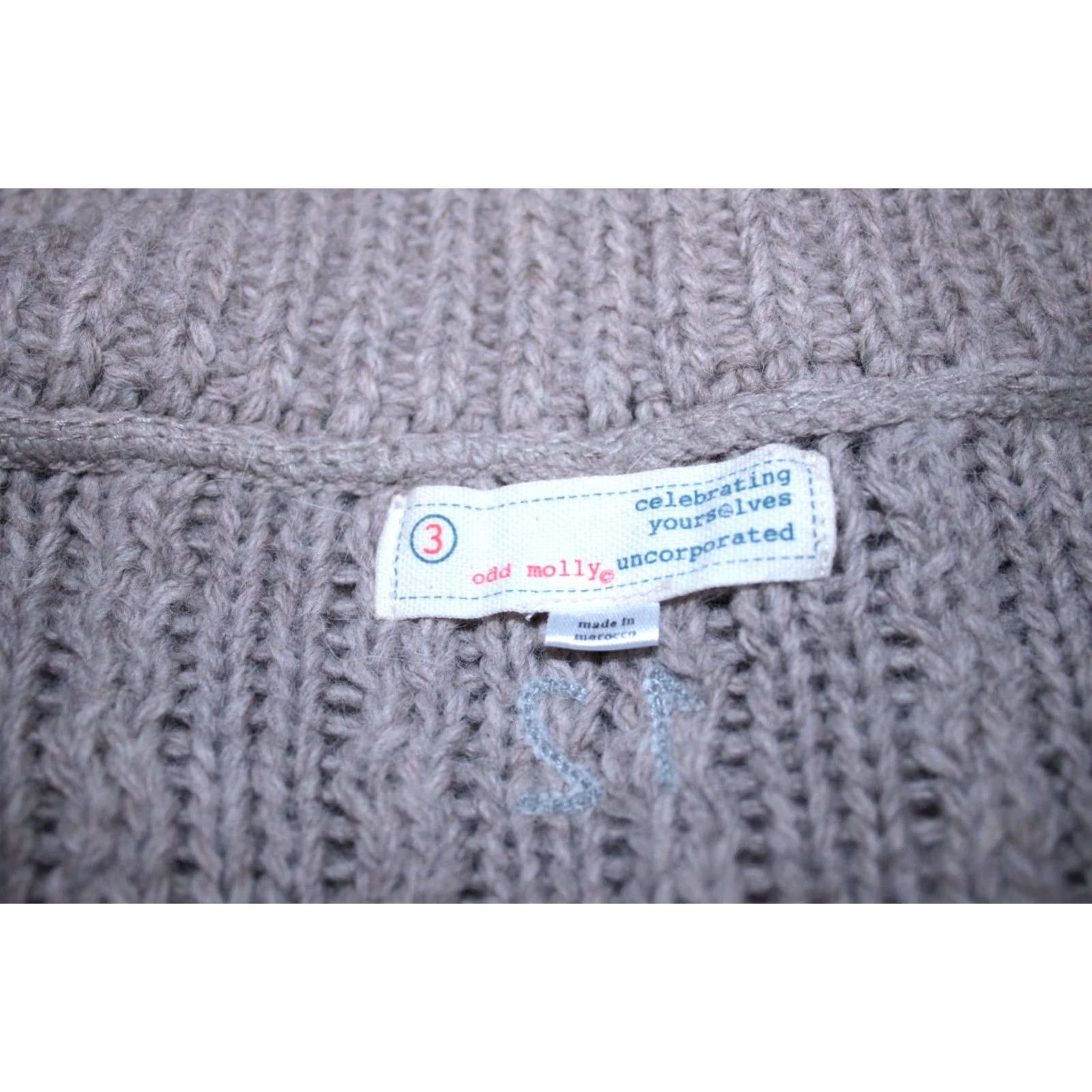 Vintage Odd Molly Cardigan Jumper Beige Wool Alpaca 12 womens Size 3 L Long Length Cardigan Womens Size XS / US 0-2 / IT 36-38 - 6 Thumbnail