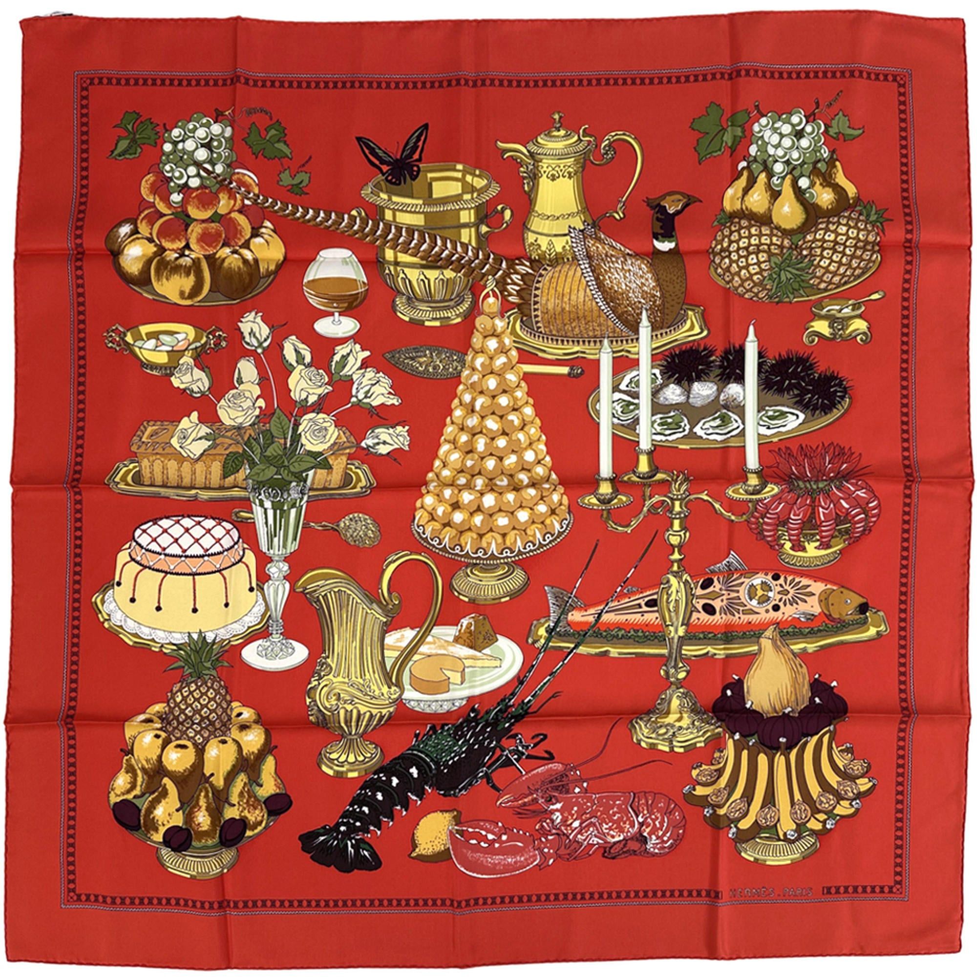 Hermes Hermes Stole Reversible Scarf Silk Angora Wine Red  display picture 3
