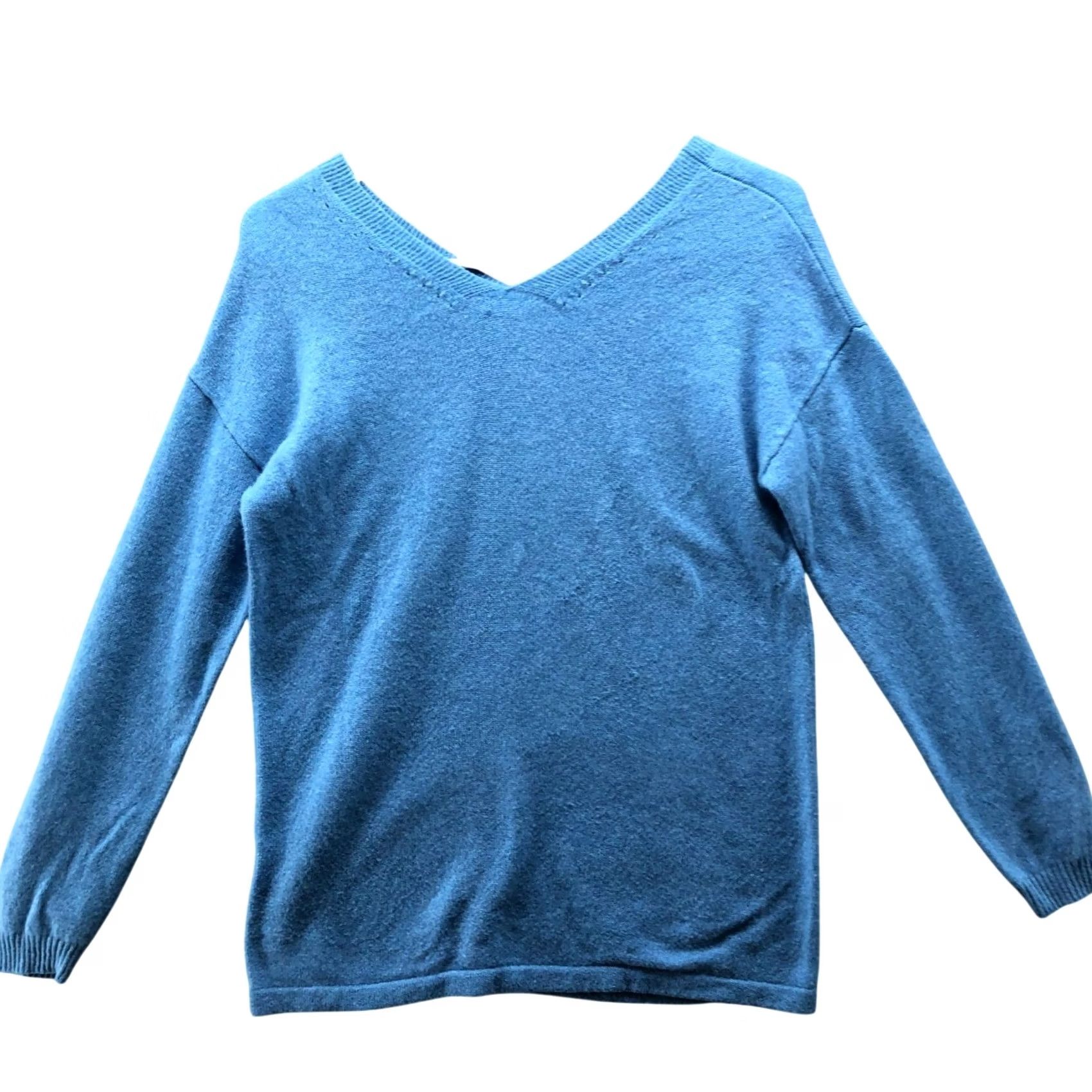 J.McLaughlin J. McLaughlin 100% Cashmere Sweater Womens XS V-Neck Light Blue Shirt Pullover Winter Fall Casual Ladies XS Women's Pullover Cashmere V-Neck Blue Size XS / US 0-2 / IT 36-38 - 2 Thumbnail