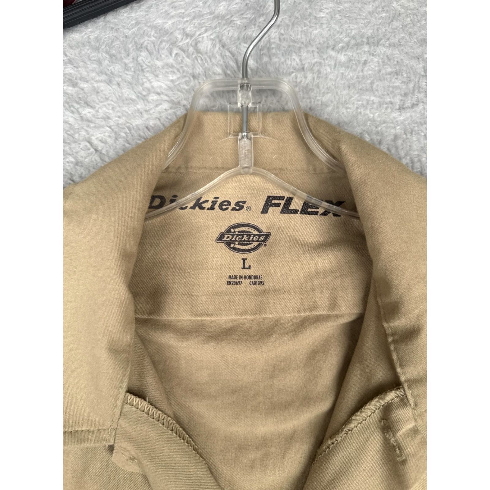 Dickies Dickies Flex Work Shirt Mens Large Khaki Short Sleeve Button-Up Two Pocket Work Size US L / EU 52-54 / 3 - 7 Thumbnail