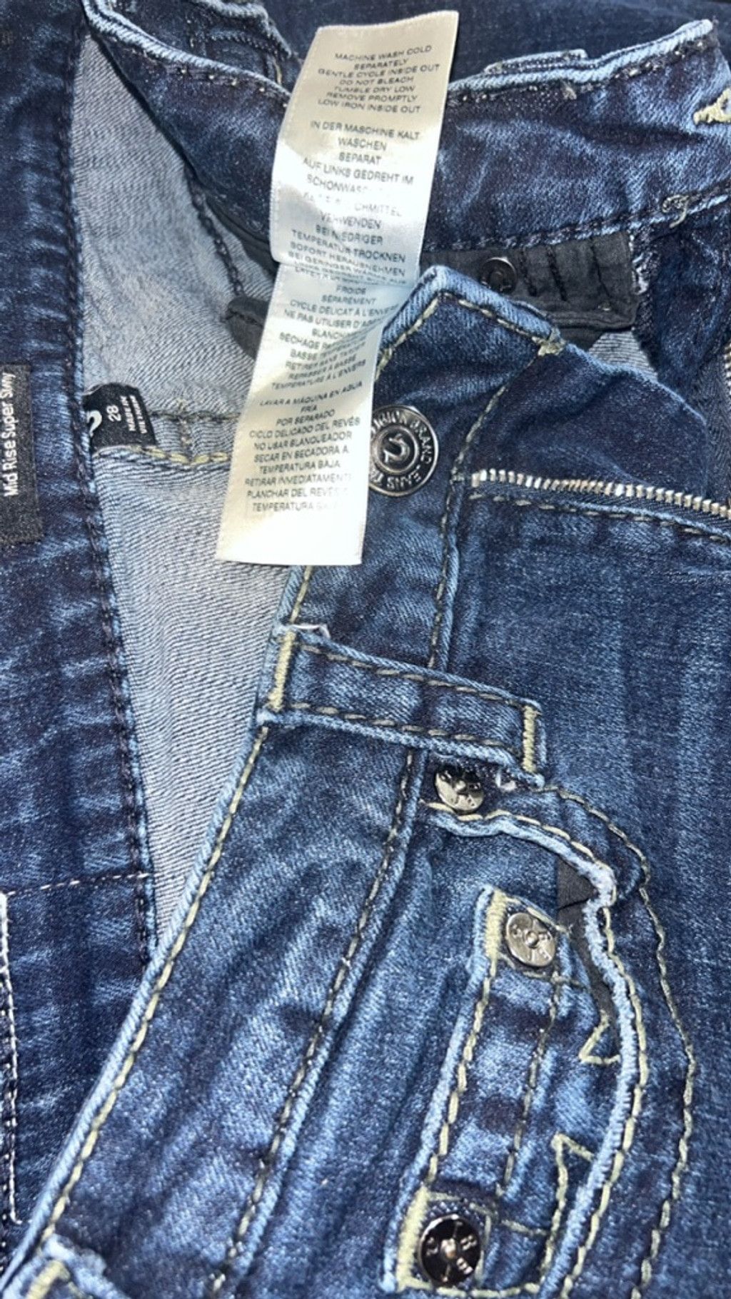 True Religion true religion jennie curvy mid rise super skinny 28 Size 28" / US 6 / IT 42 - 5 Thumbnail