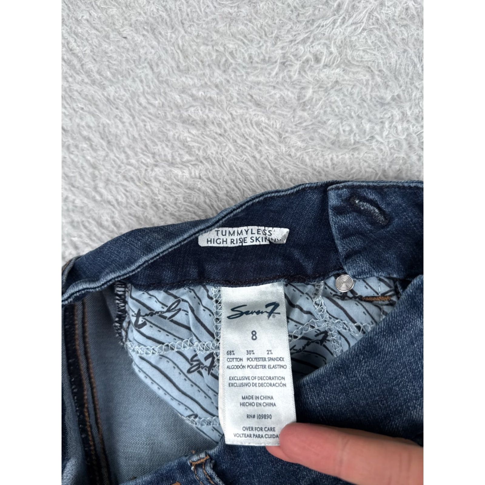 Vintage Seven7 Jeans Women 8 Blue Denim Tummyless High Rise Skinny Cotton Blend 28x28 Jeans Women 8 Blue Denim Skinny 28x28 Size 30" / US 8 / IT 44 - 7 Thumbnail