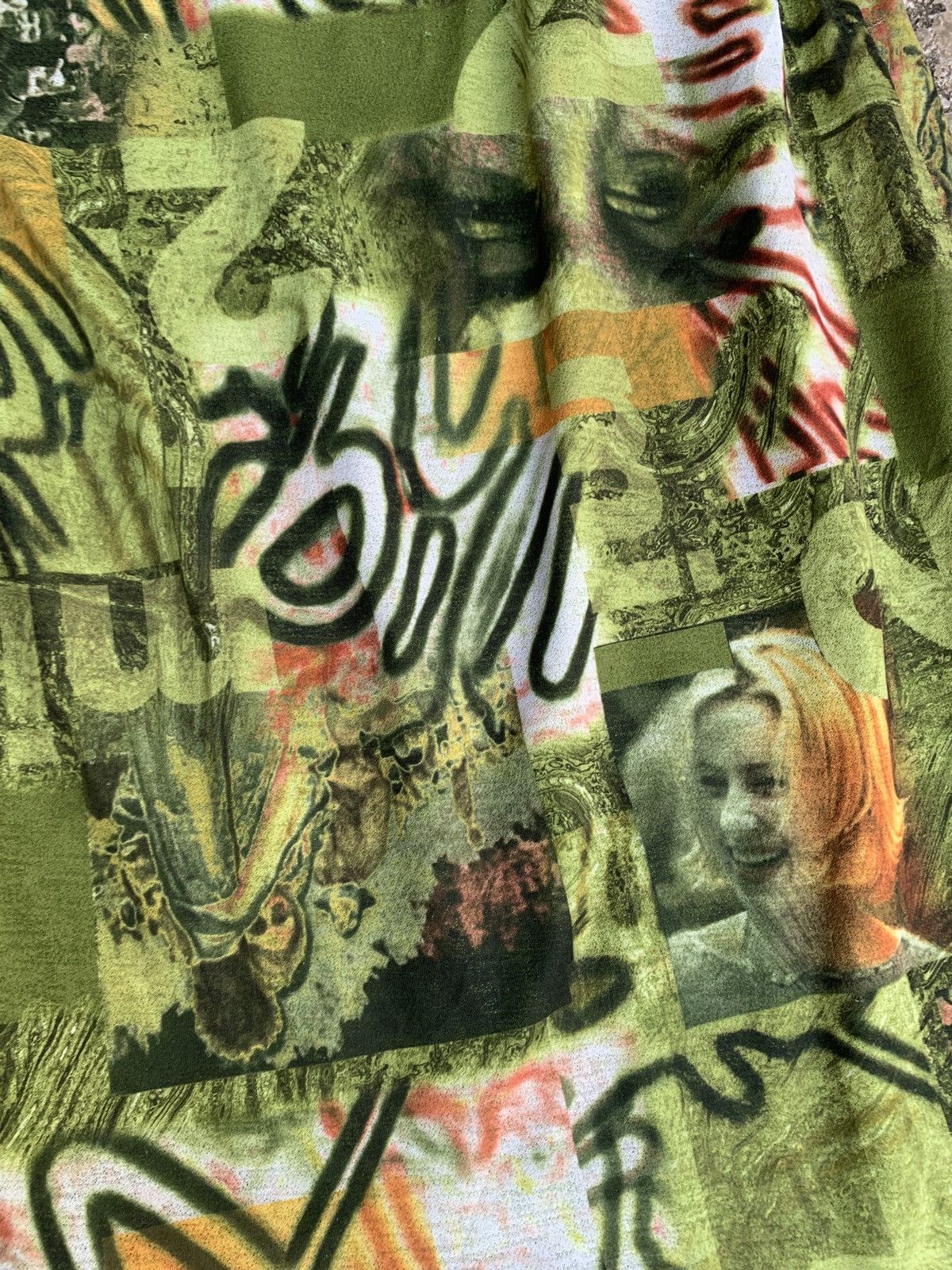 Other y2k PL Japan Green Photo Graphic Ruffle Midi Skirt Size 27" / US 4 / IT 40 - 4 Thumbnail